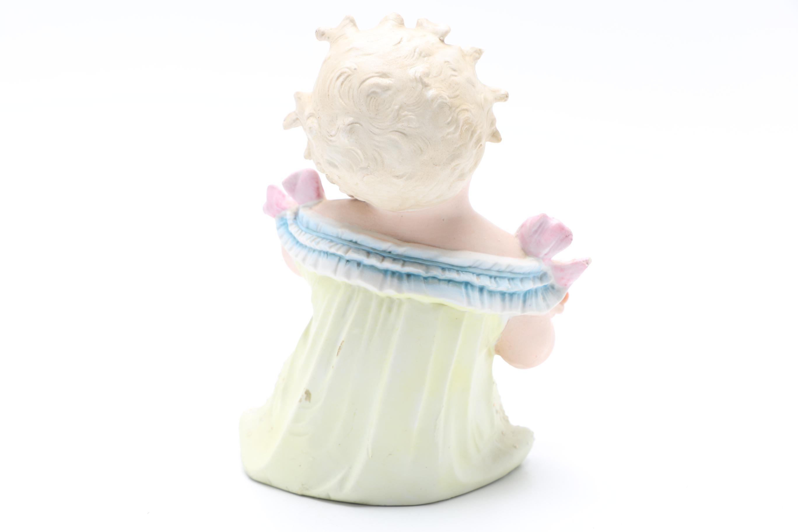 Piano Baby Bisque Figurine