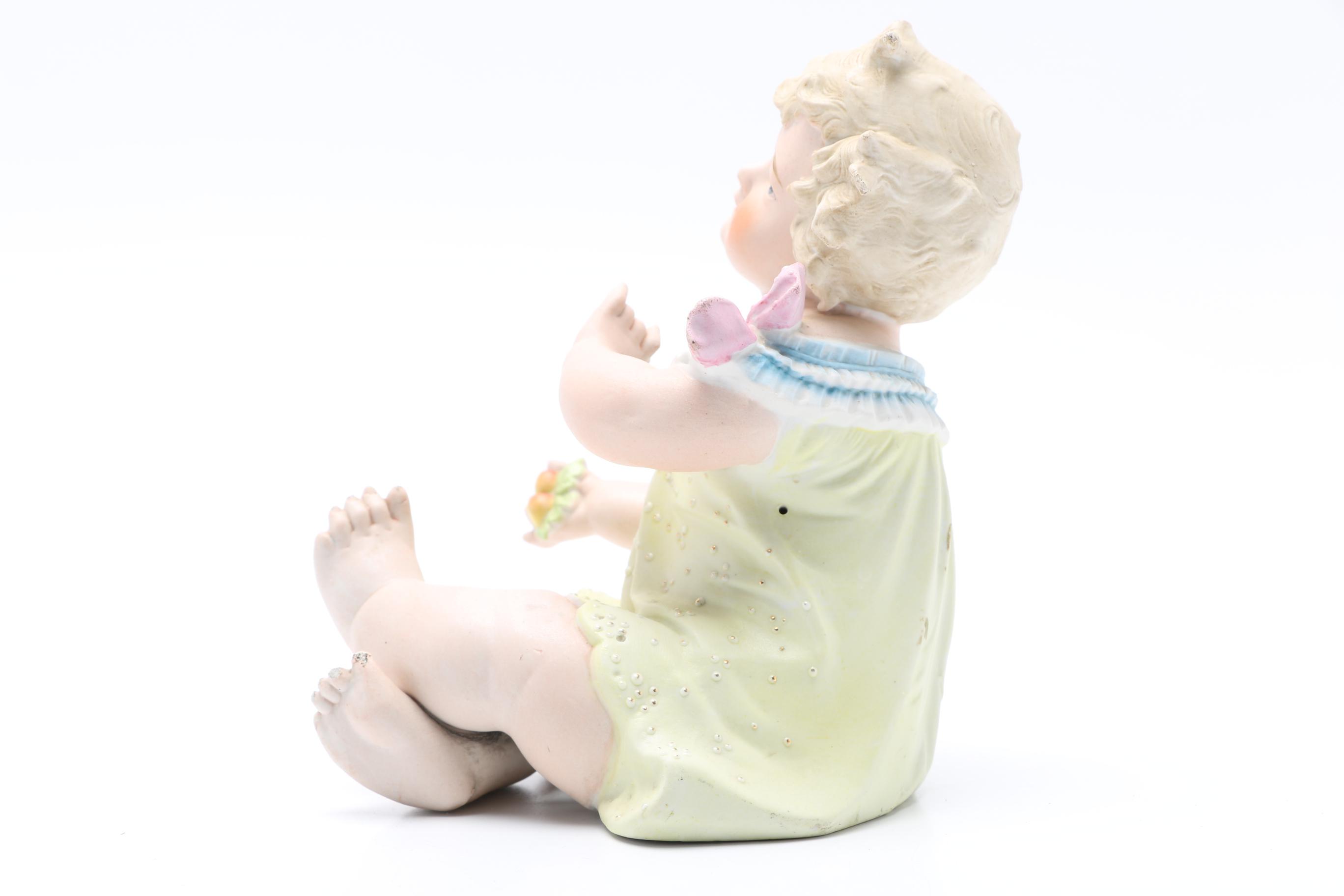 Piano Baby Bisque Figurine