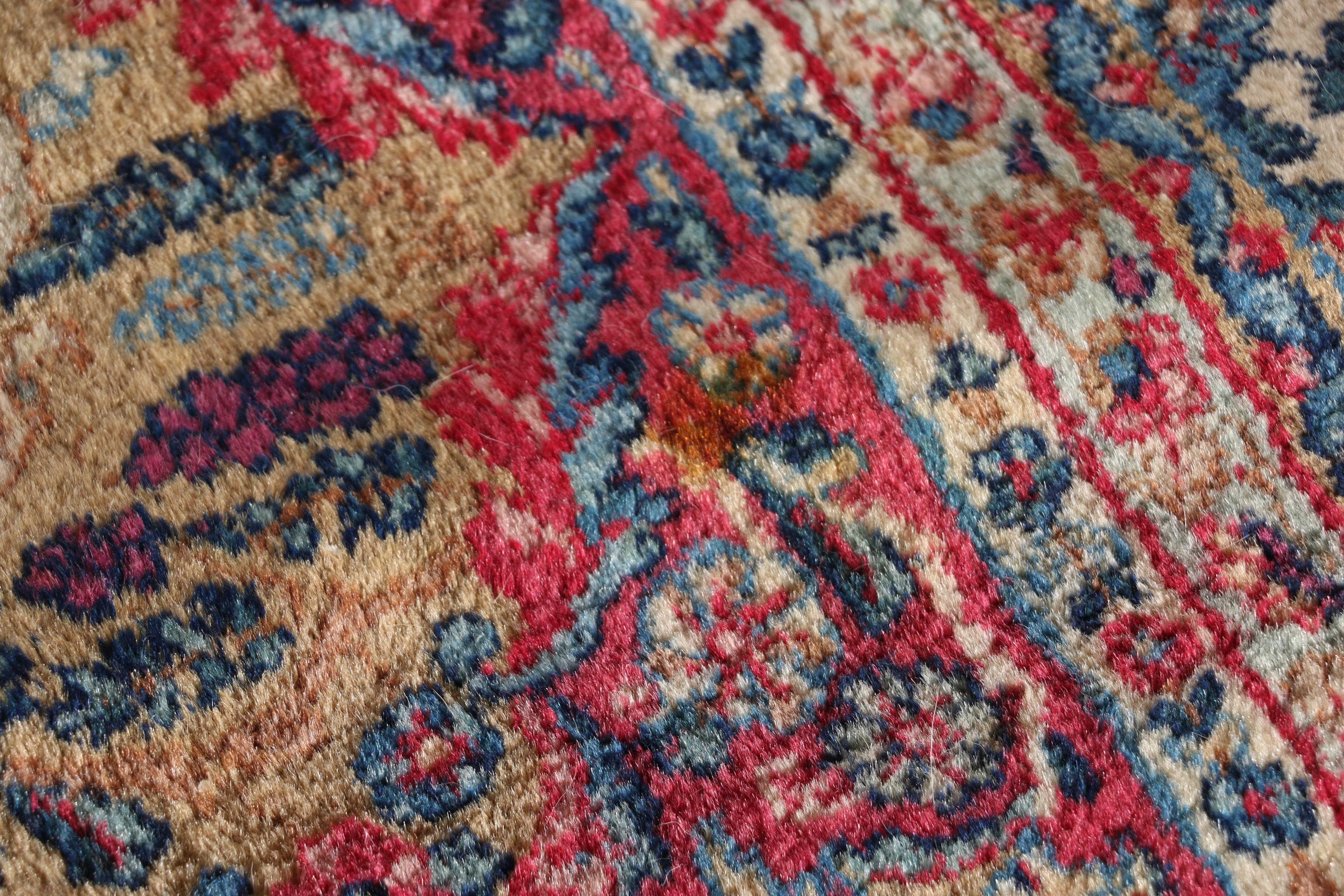 Vintage Room-Sized Hand-Knotted Kerman Area Rug, Circa 1920