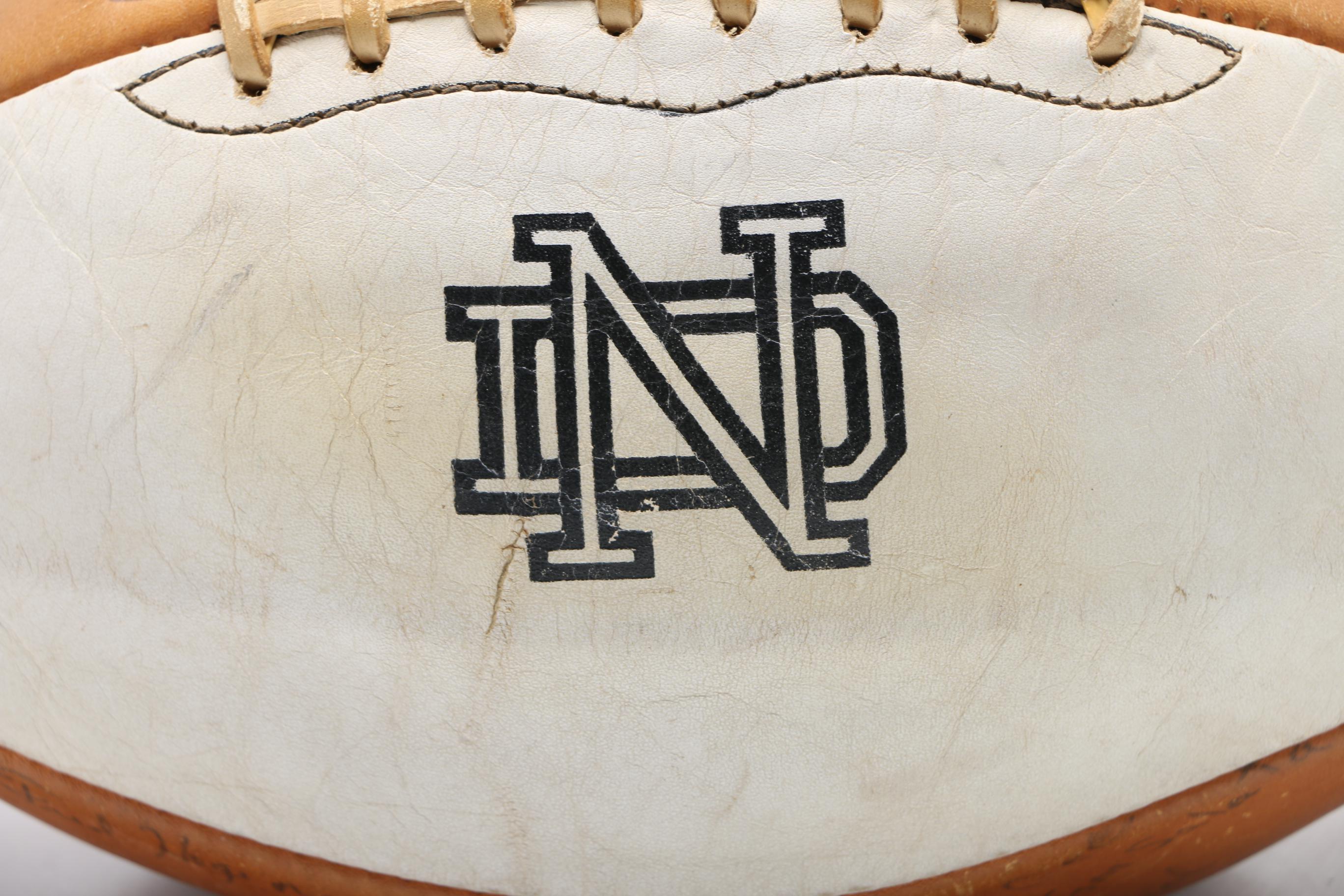 Autographed Notre Dame Football