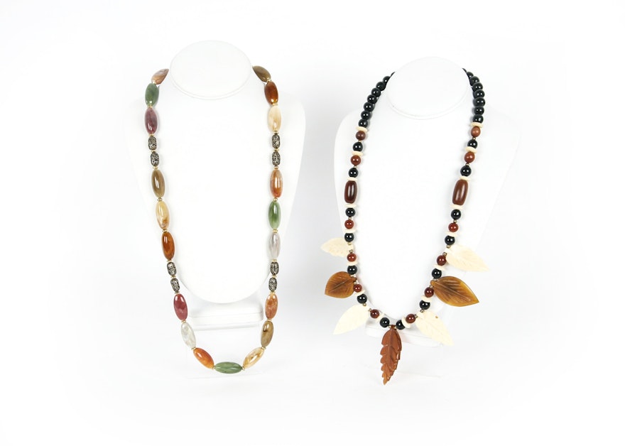 Pair of Beaded Costume Necklaces