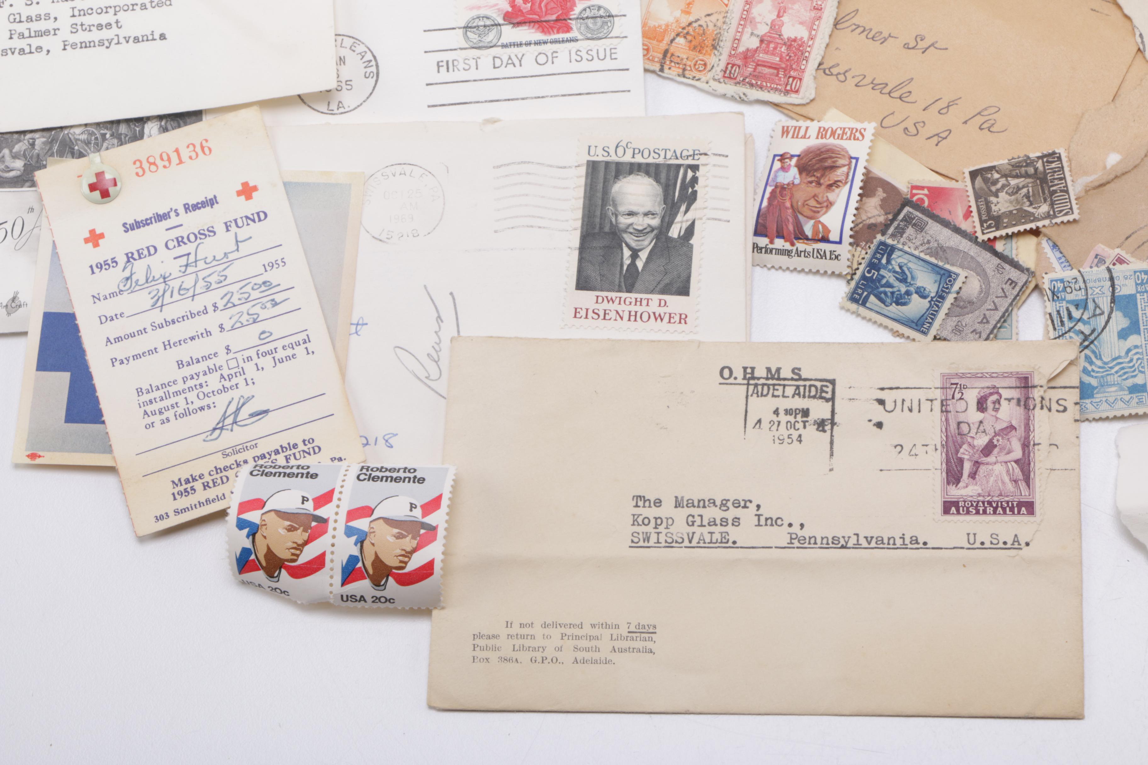 Vintage Collection of Stamps and Envelopes