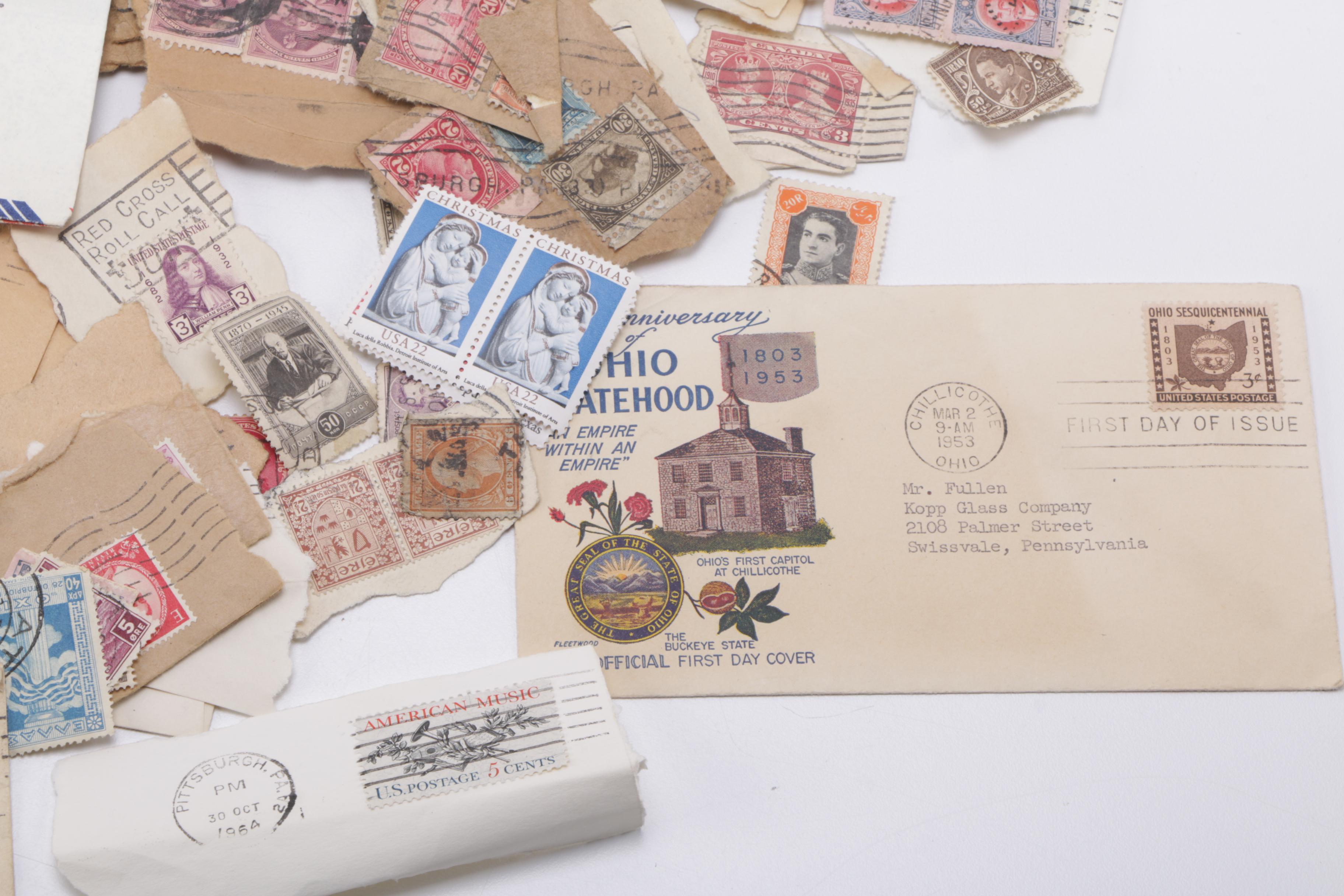 Vintage Collection of Stamps and Envelopes