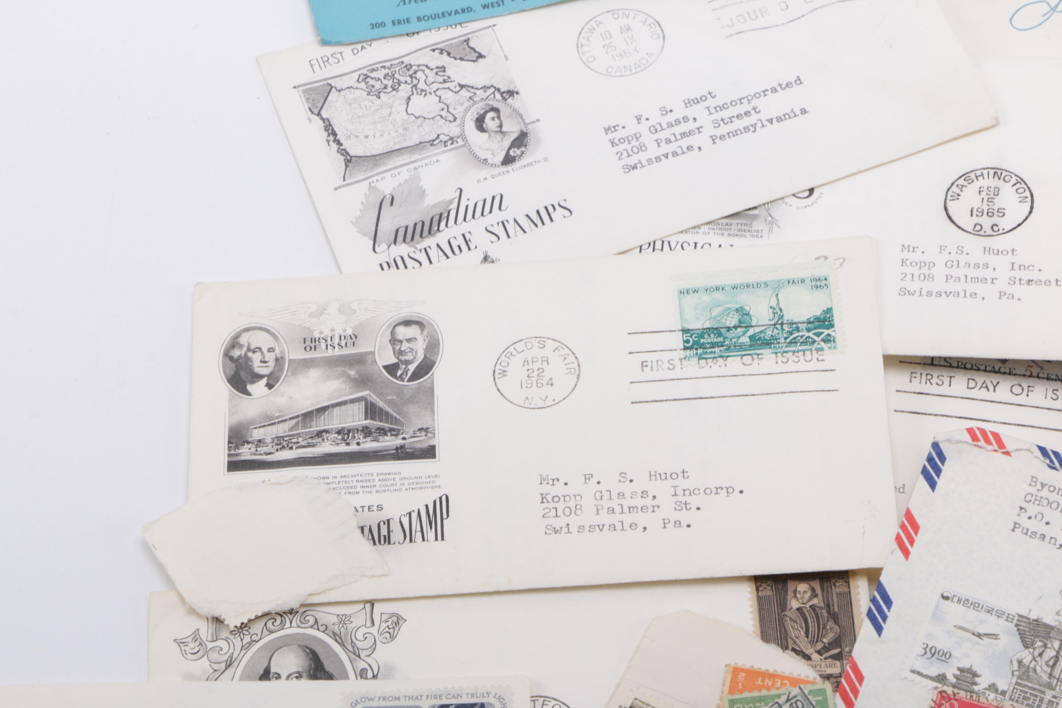 Vintage Collection of Stamps and Envelopes
