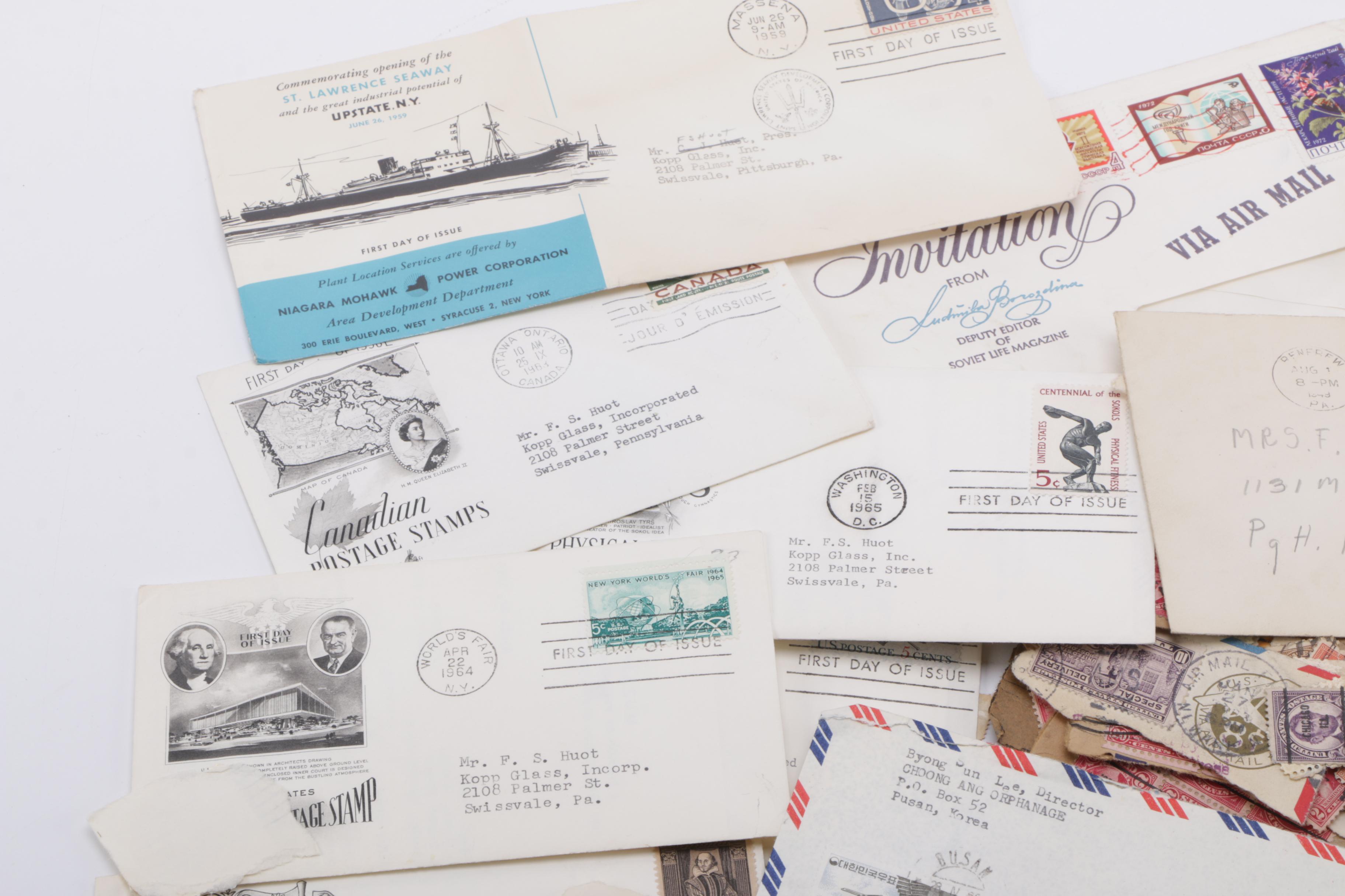 Vintage Collection of Stamps and Envelopes