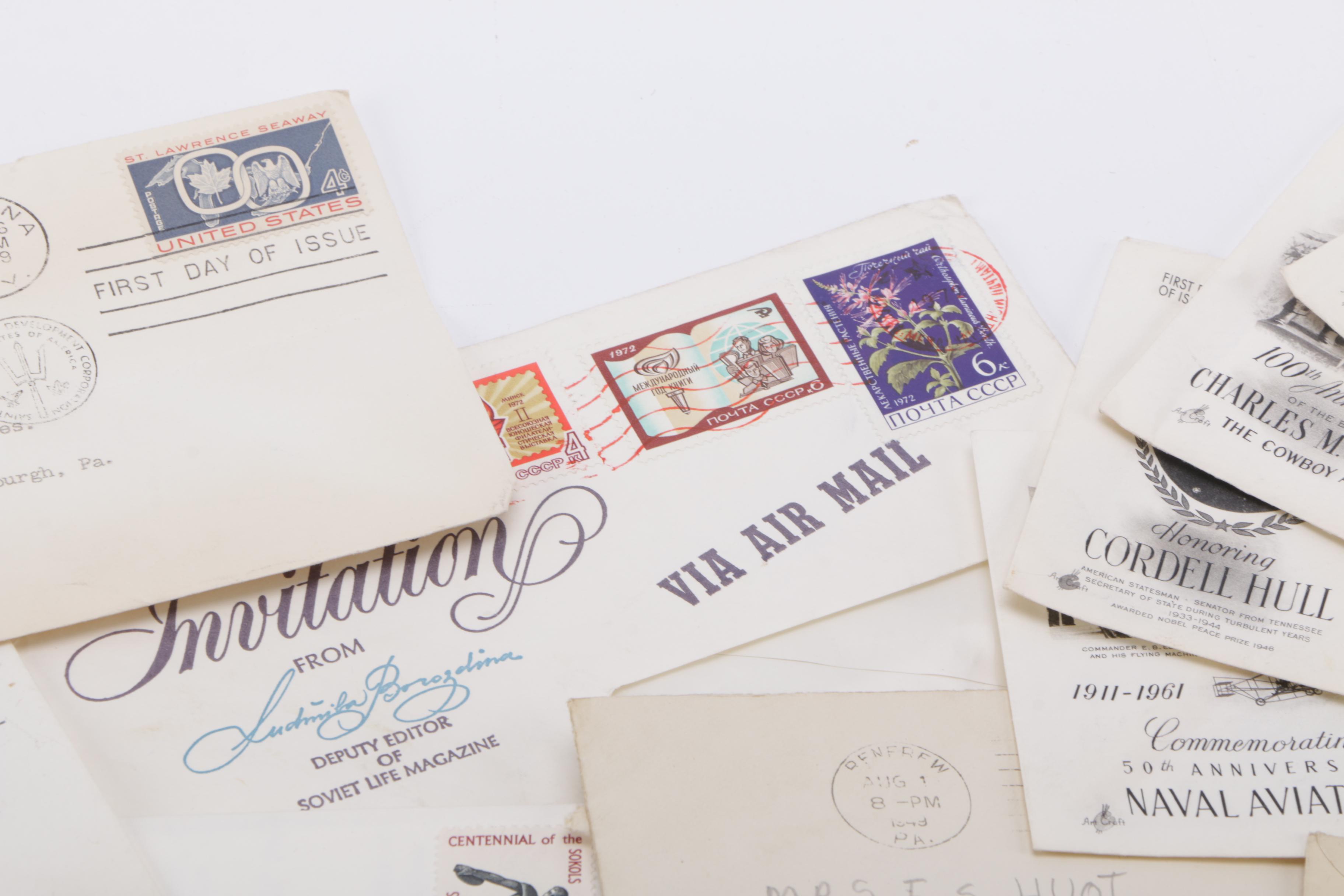 Vintage Collection of Stamps and Envelopes