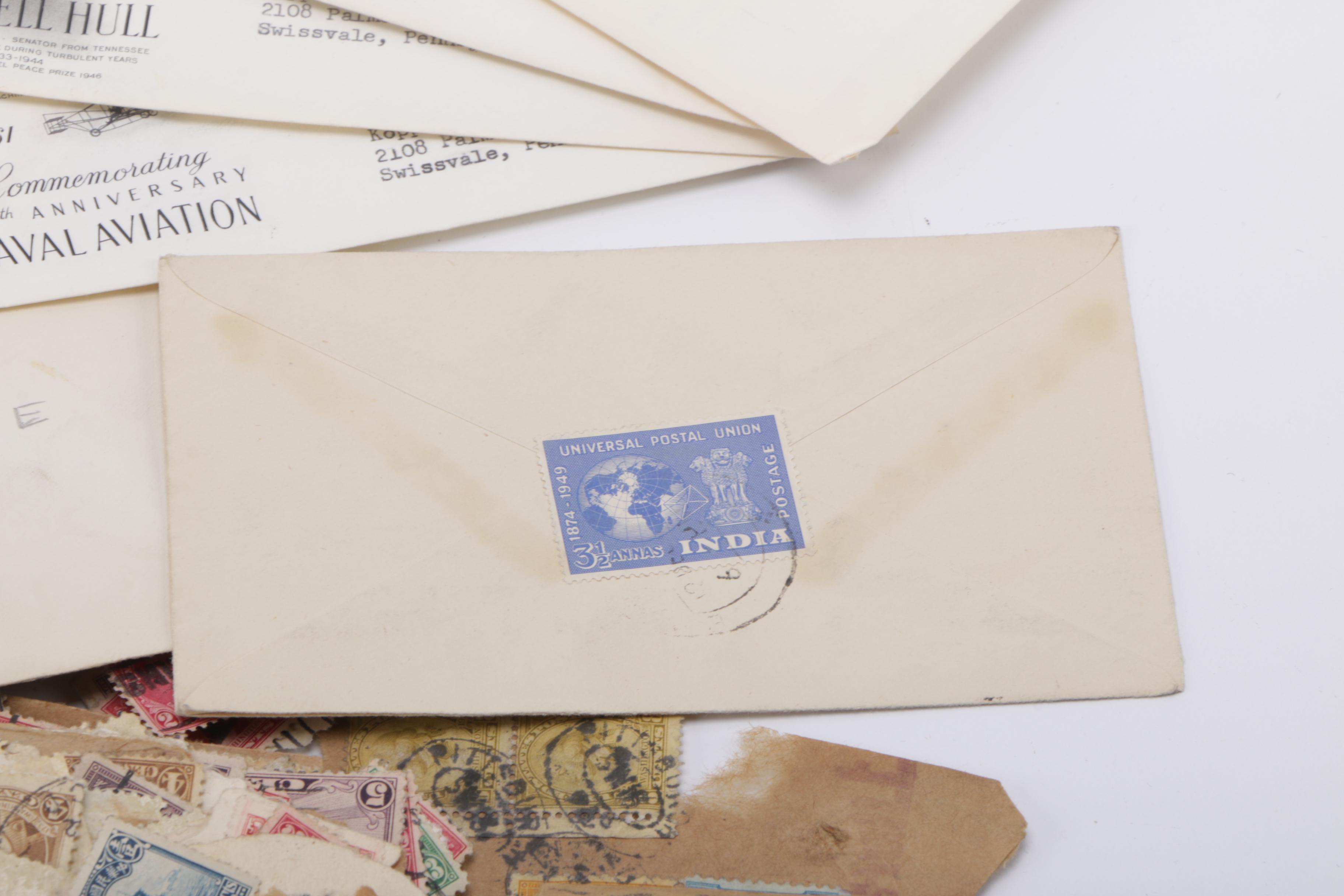 Vintage Collection of Stamps and Envelopes