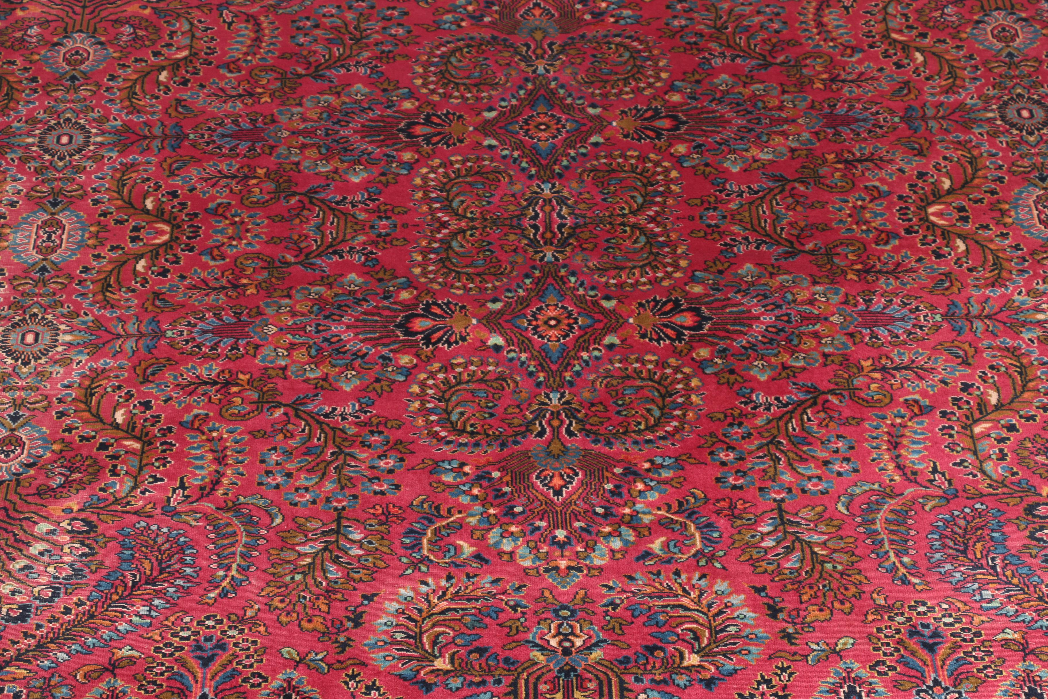 Room-Sized Handwoven Sarouk Area Rug