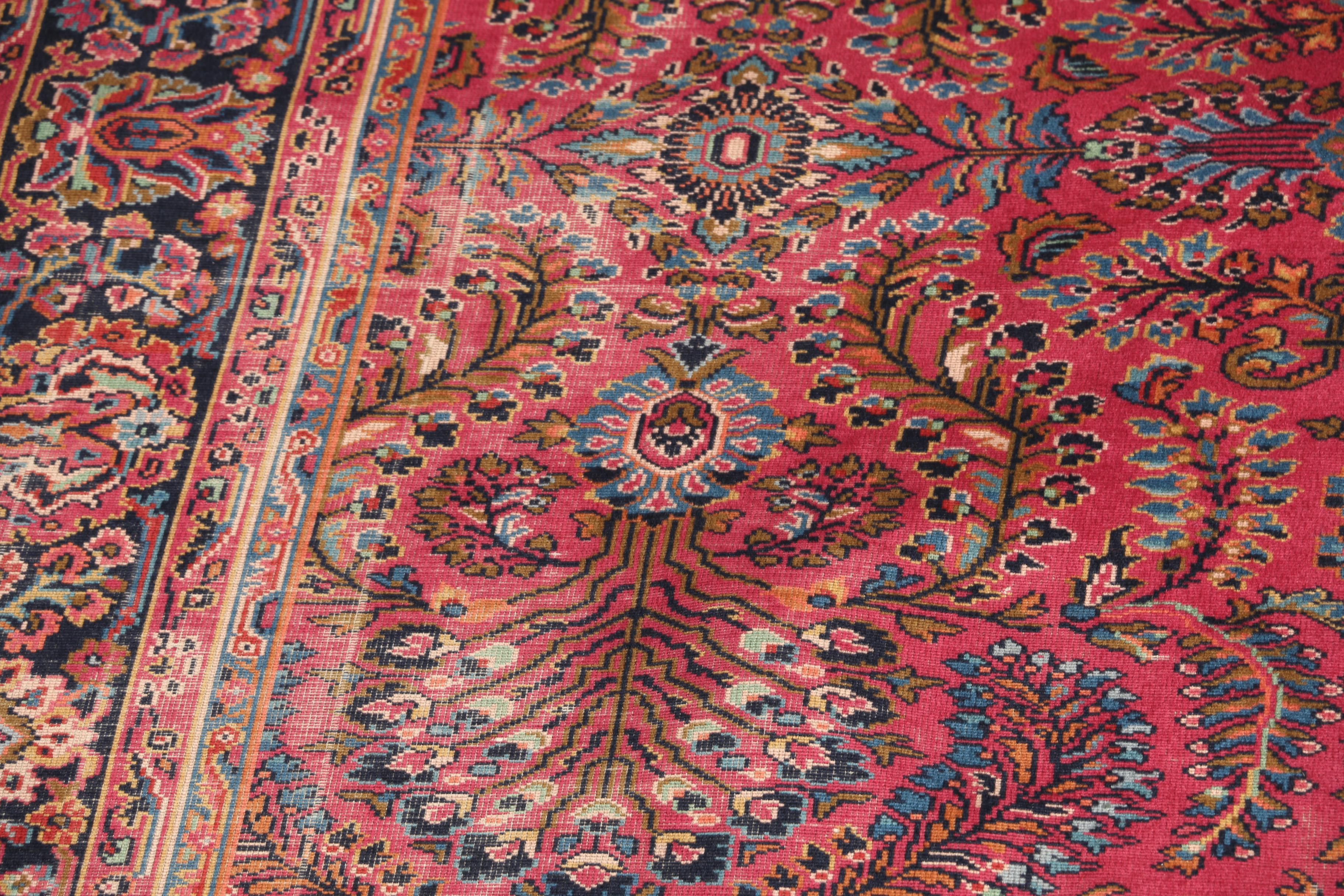 Room-Sized Handwoven Sarouk Area Rug