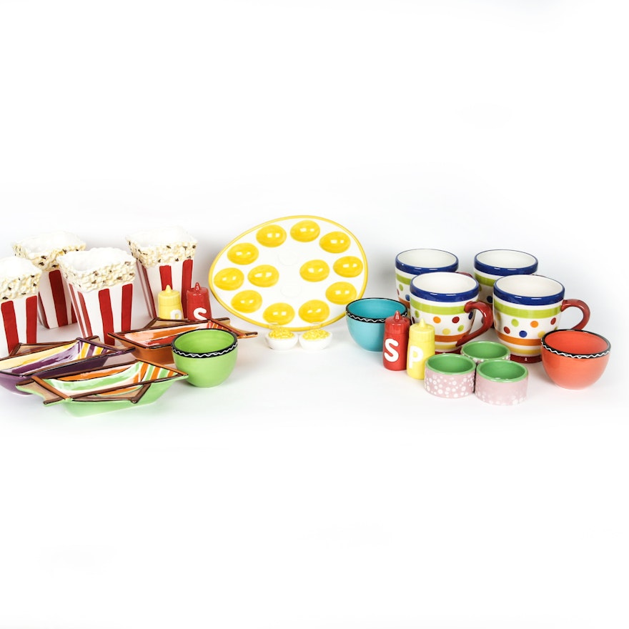 Collection of Novelty and Multi-Colored Tableware