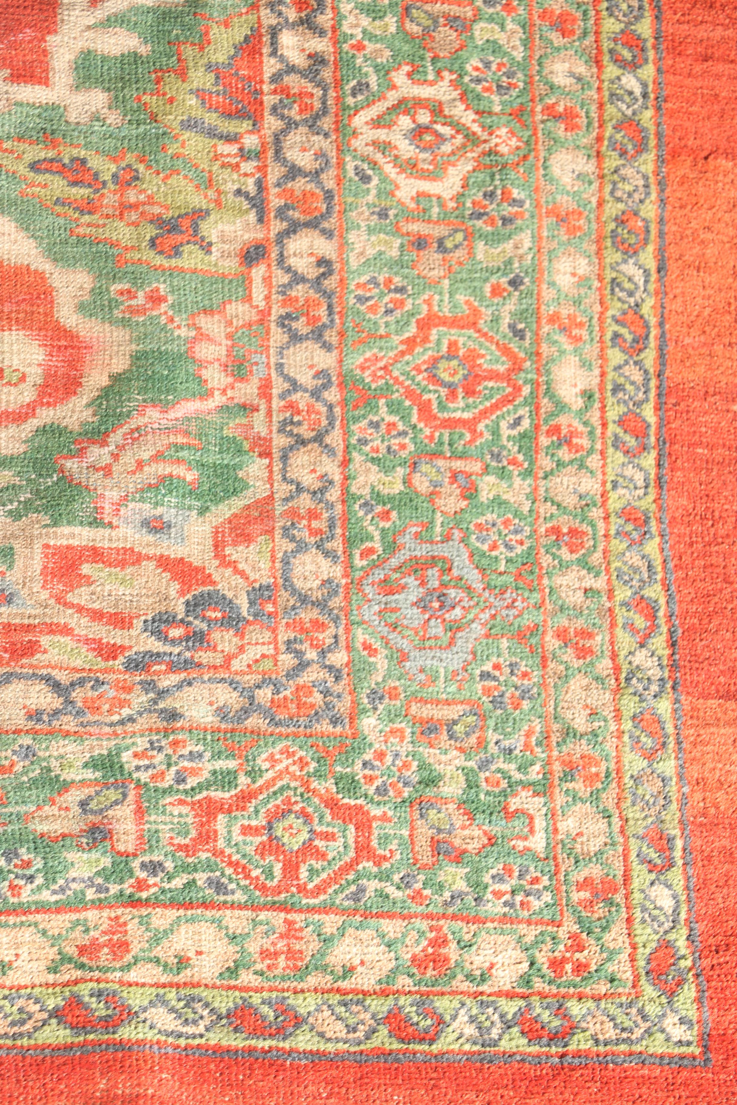 Antique Hand-Knotted Mahal Area Rug, Circa 1900