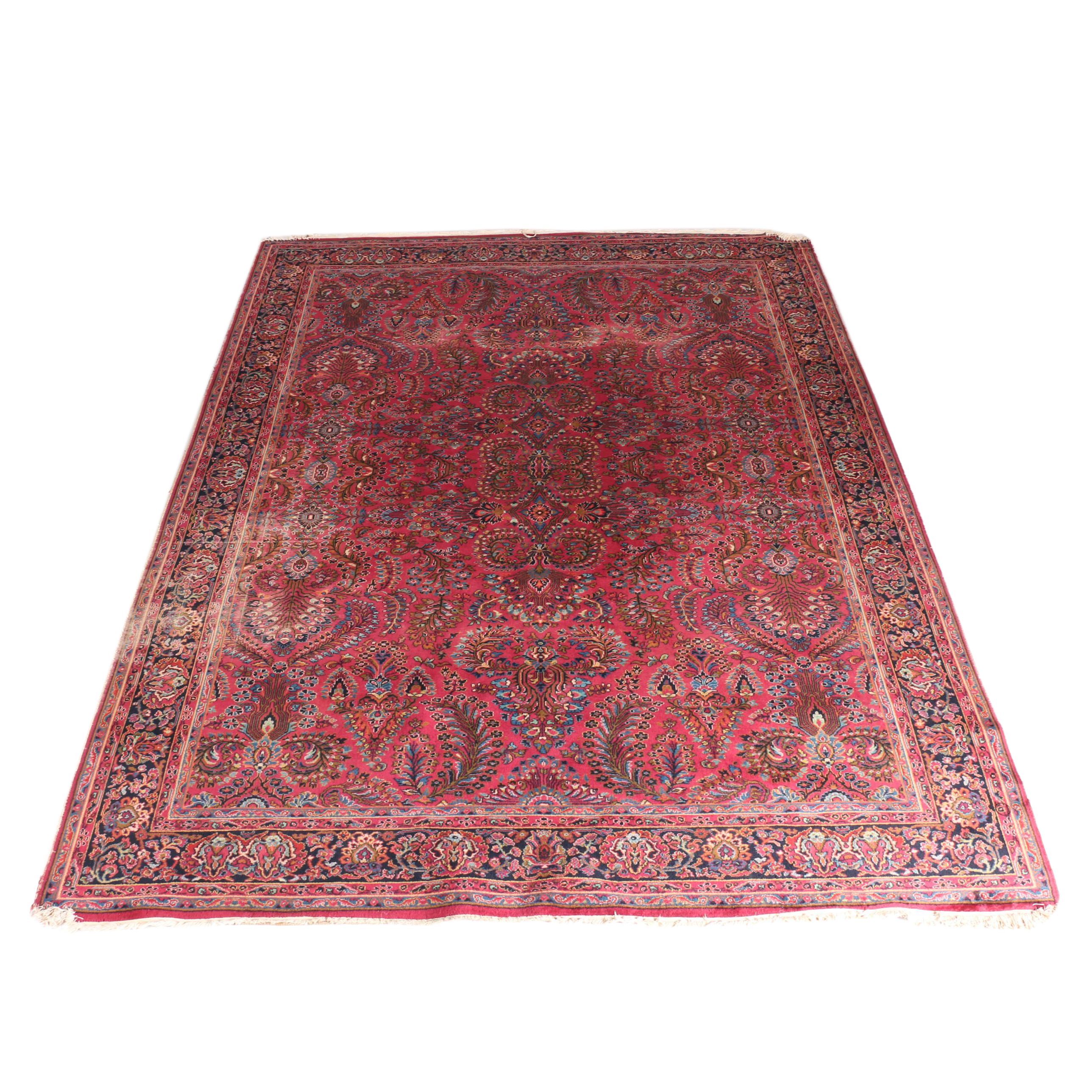 Room-Sized Handwoven Sarouk Area Rug