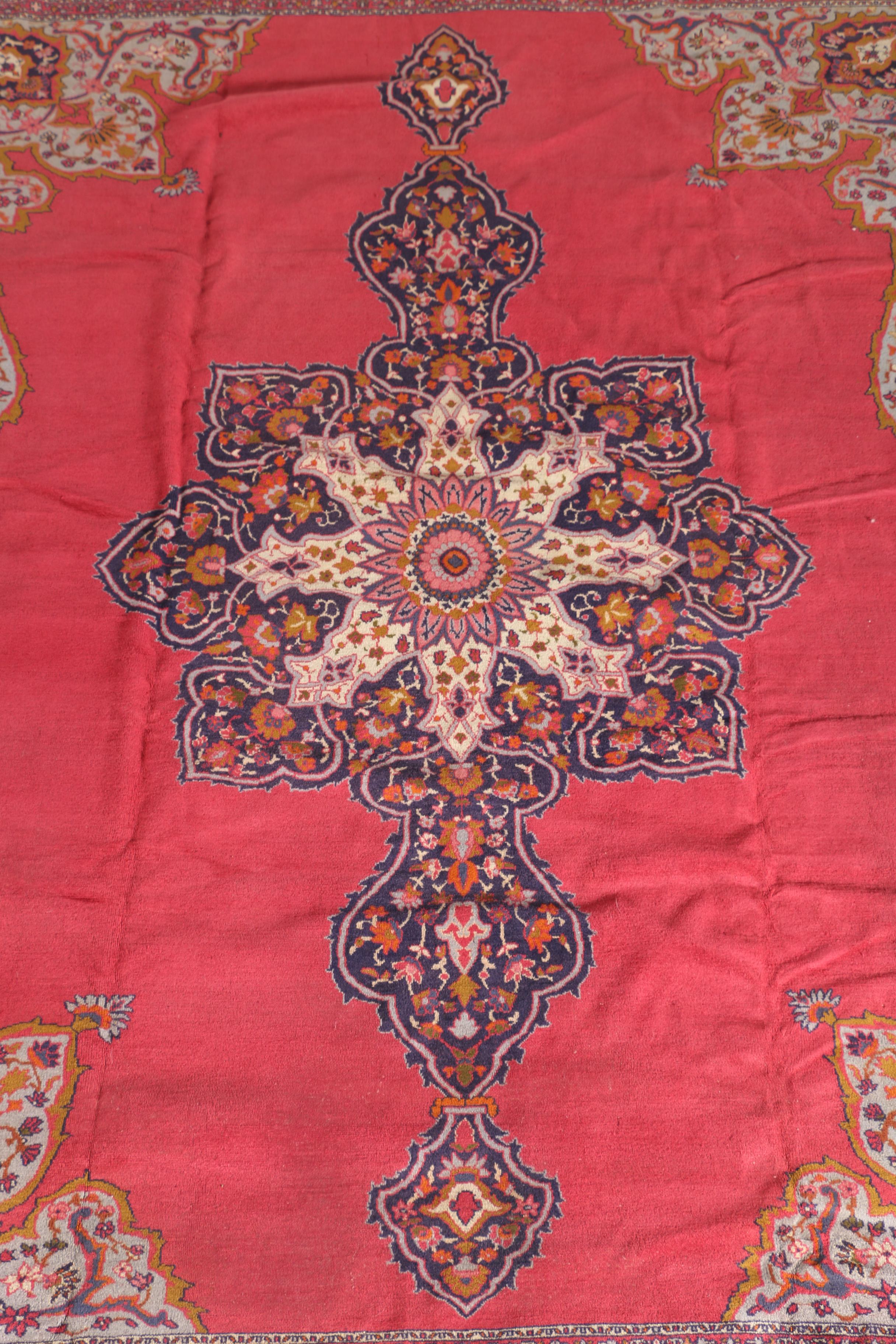 Vintage Hand-Knotted Turkish Area Rug, Circa 1930