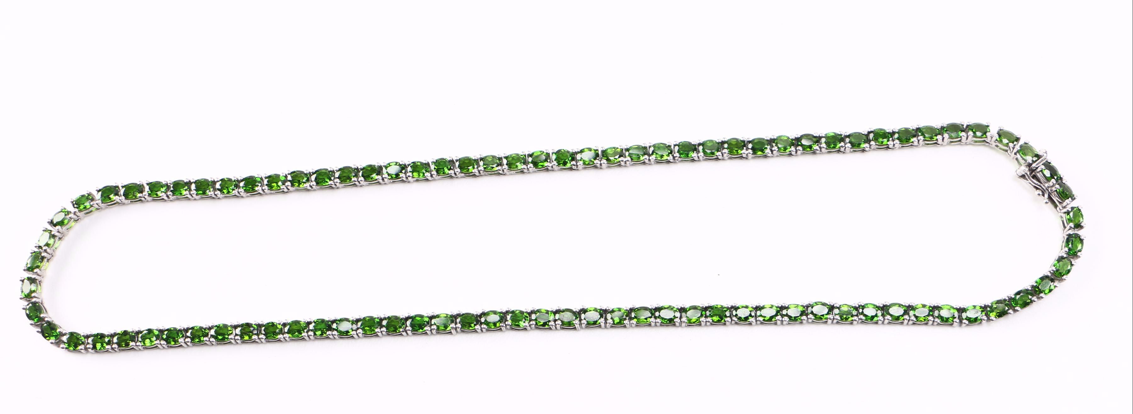 Sterling Diopside Necklace and Bracelets