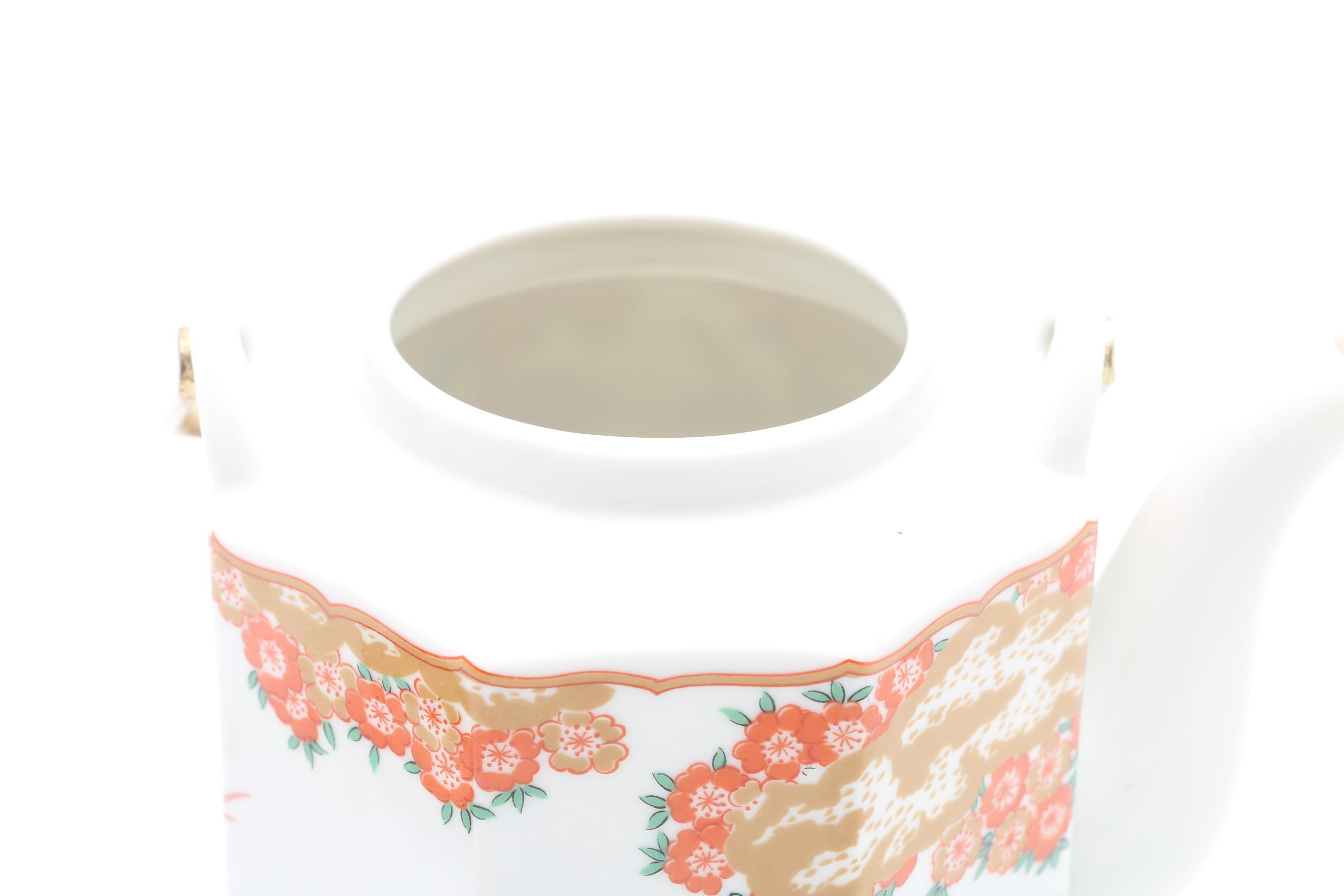 Imari Reproduction Porcelain Teapot and Warmer from Arita