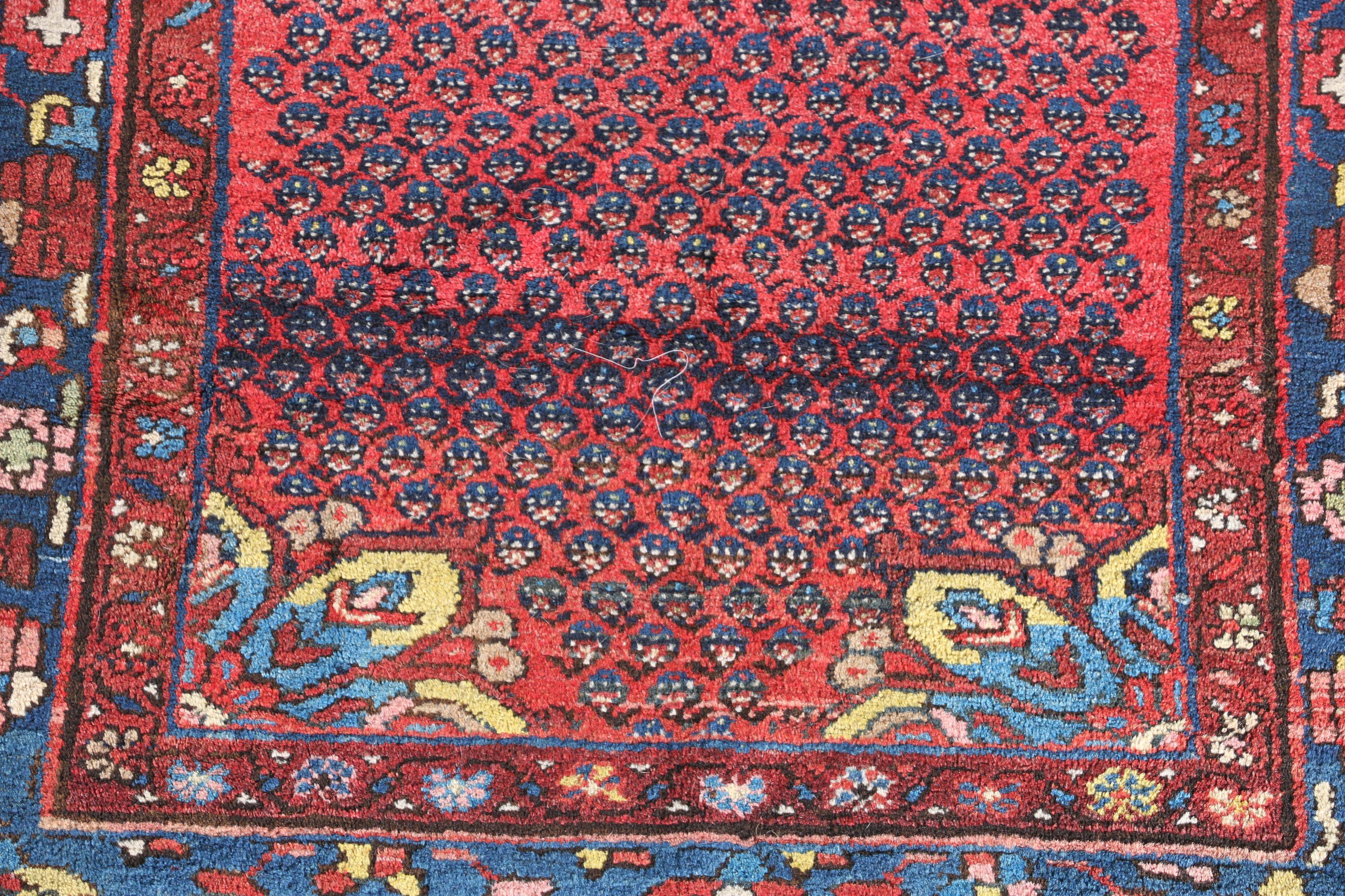 Hand-Knotted Persian Hamadan Area Rug