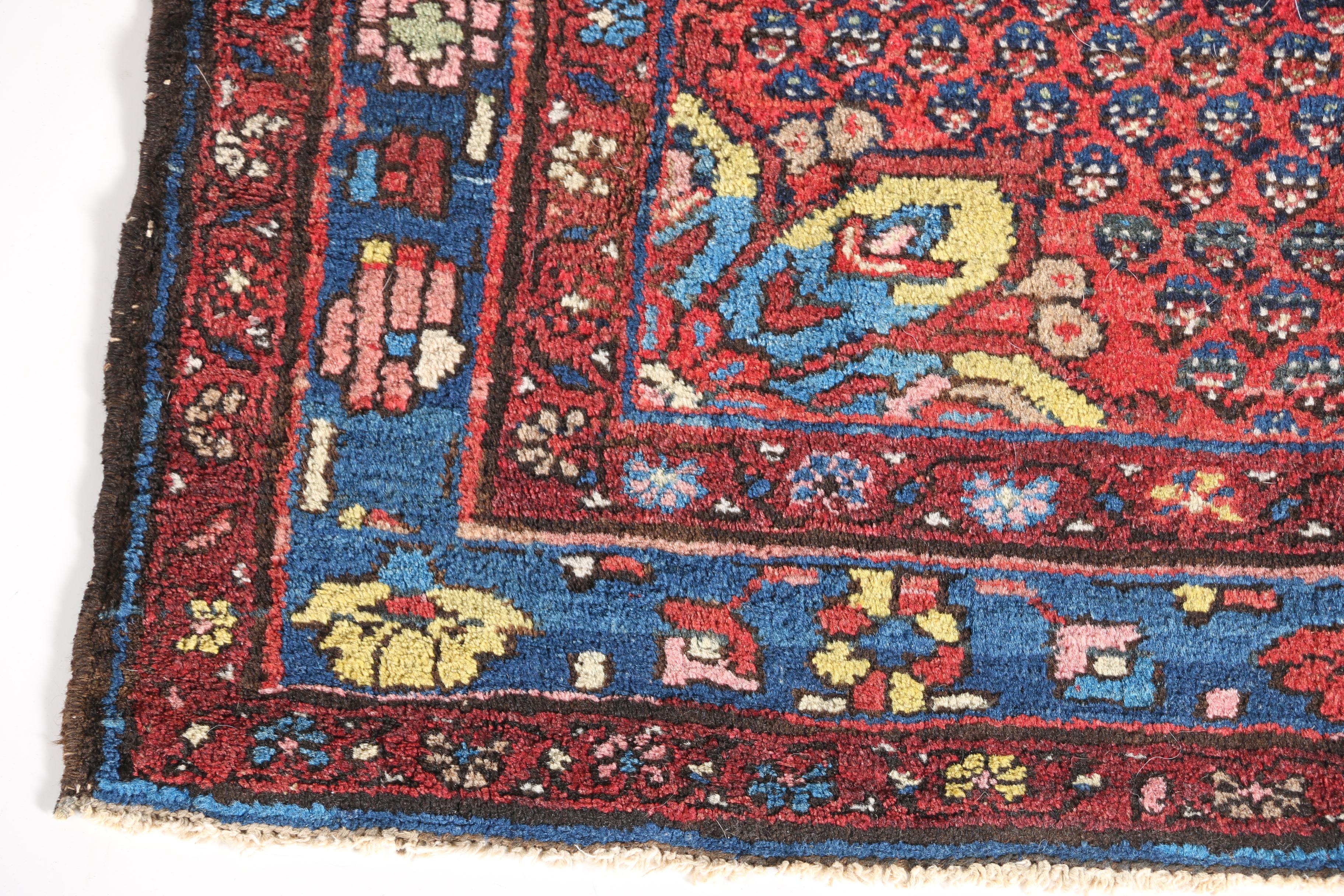 Hand-Knotted Persian Hamadan Area Rug