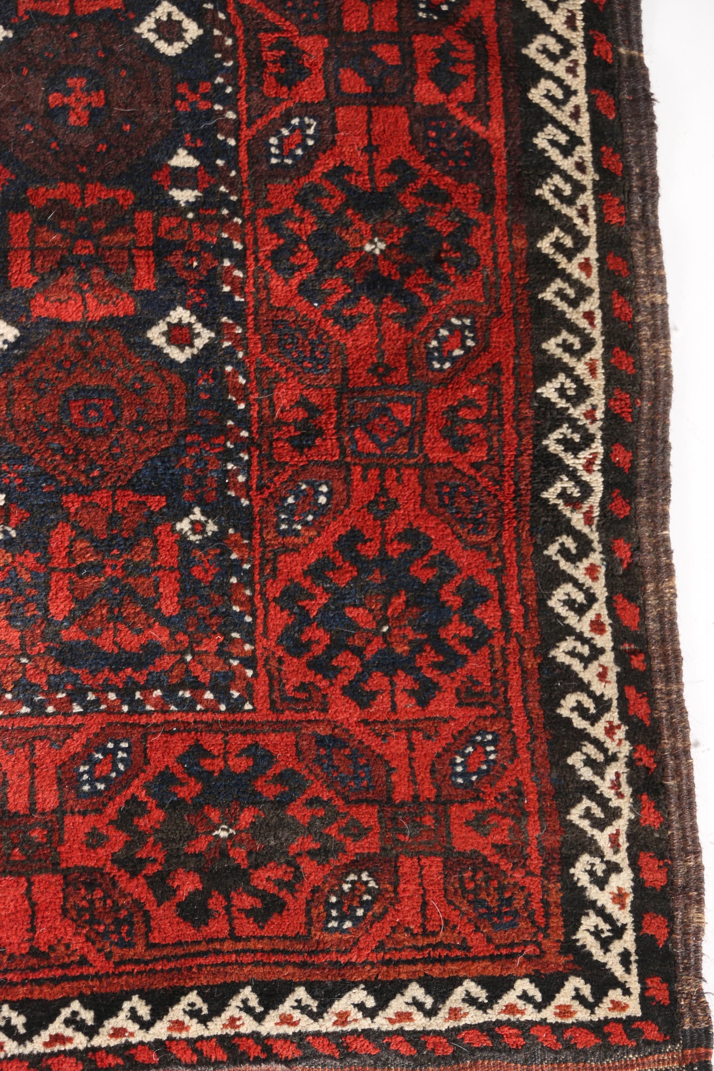 Antique Hand-Knotted Baluch Area Rug