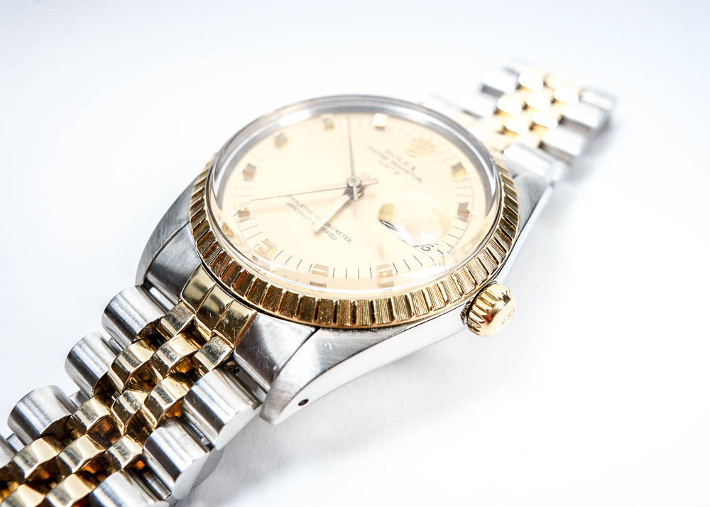18K Yellow Gold and Stainless Steel Rolex Oyster Perpetual Date Two-Tone Automatic Watch