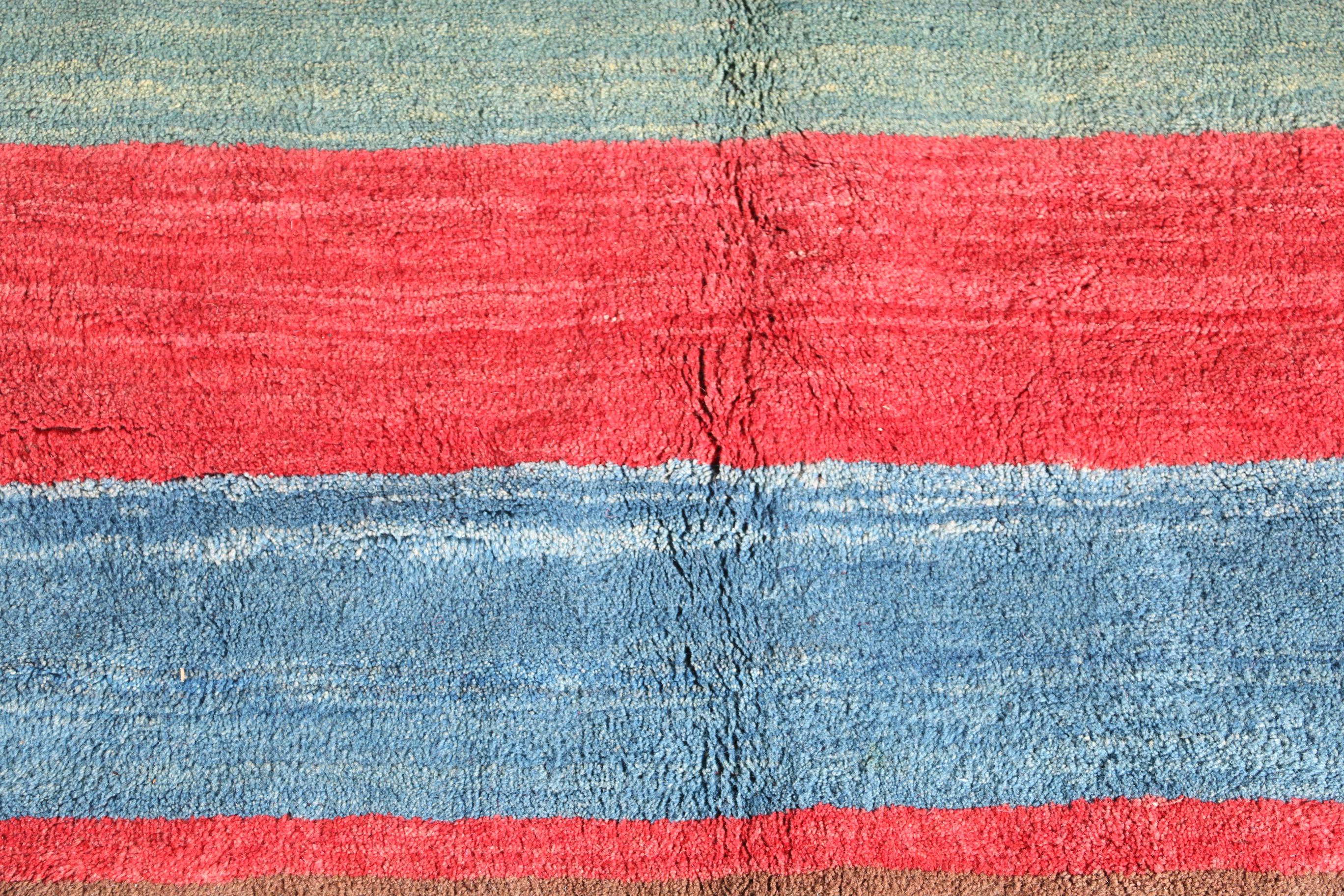 VIntage Hand-Knotted Gabbeh Wool Area Rug