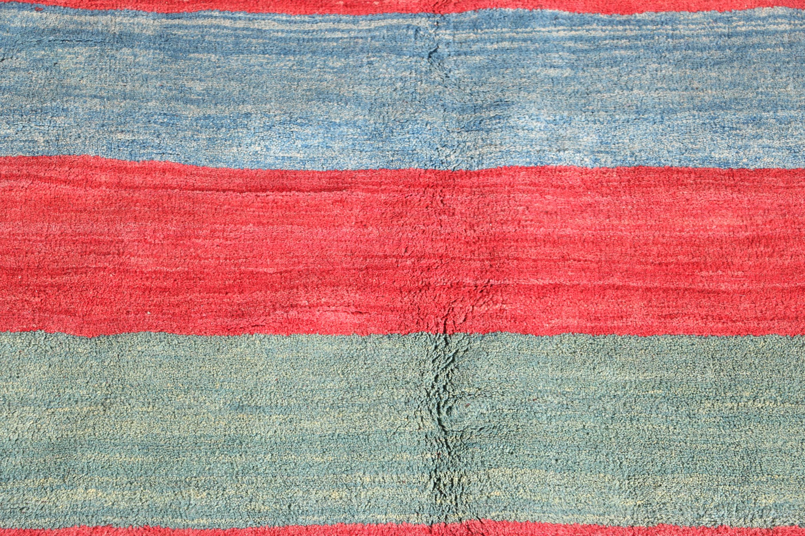 VIntage Hand-Knotted Gabbeh Wool Area Rug