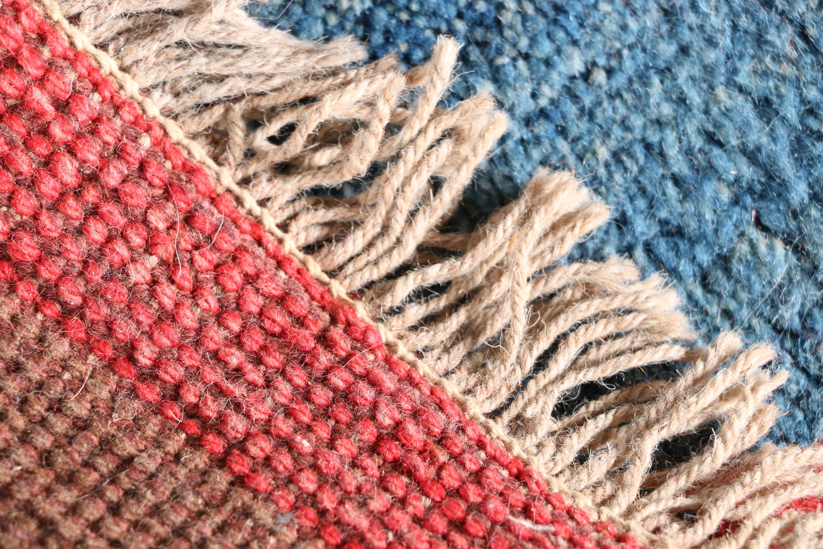 VIntage Hand-Knotted Gabbeh Wool Area Rug