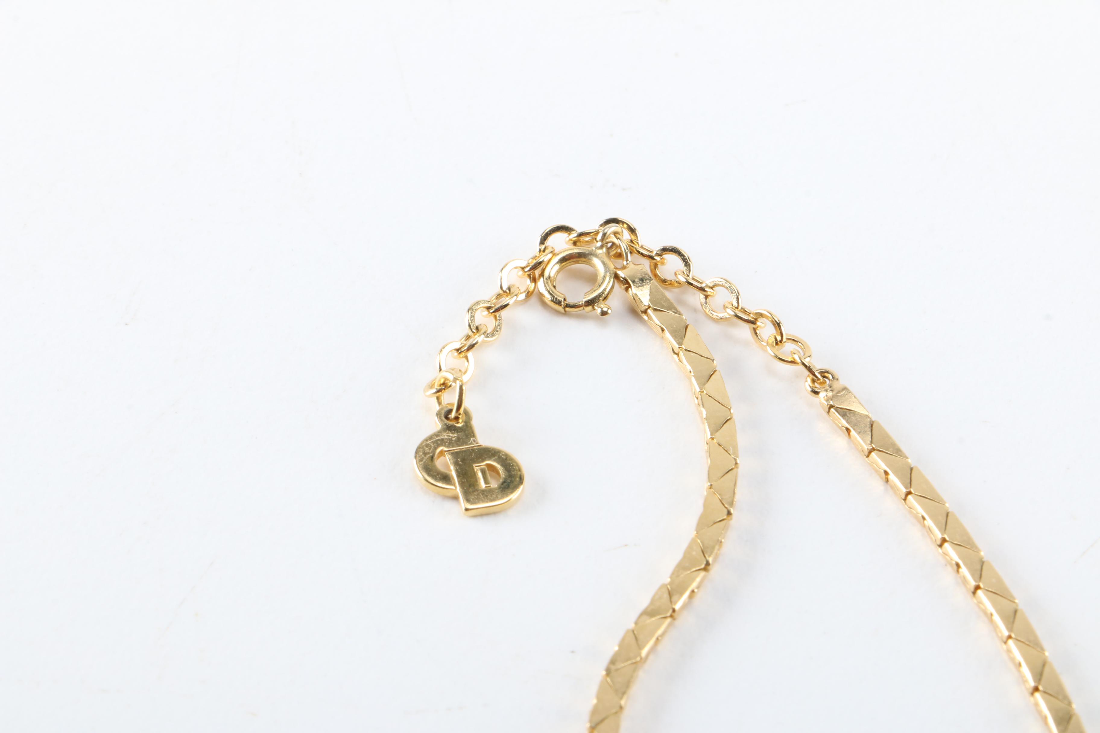 Christian Dior Gold Tone Rhinestone and Faux Pearl Jewelry