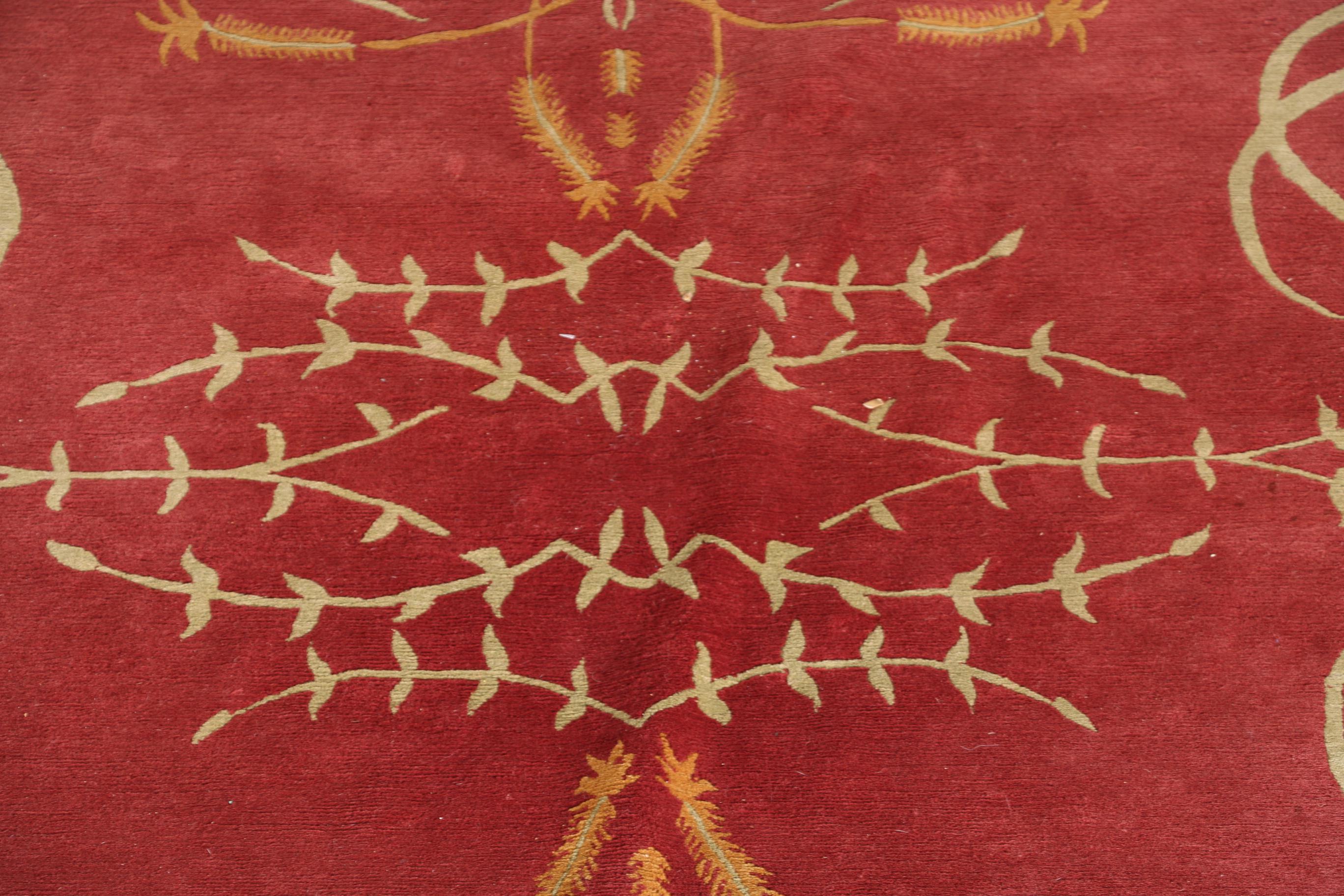 Hand-Knotted Floral Wool Area Rug