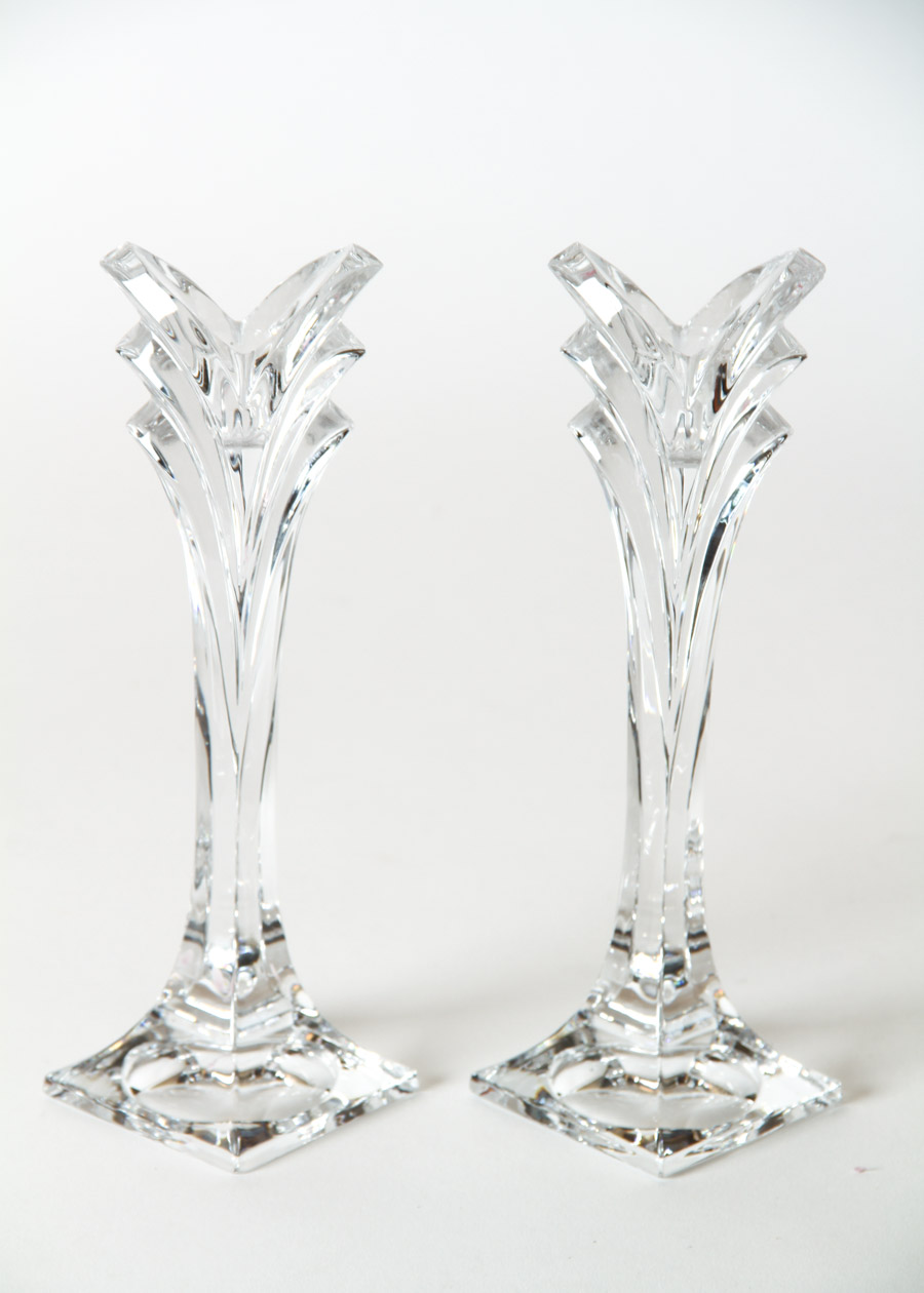 Mikasa Crystal Candlesticks and Vase