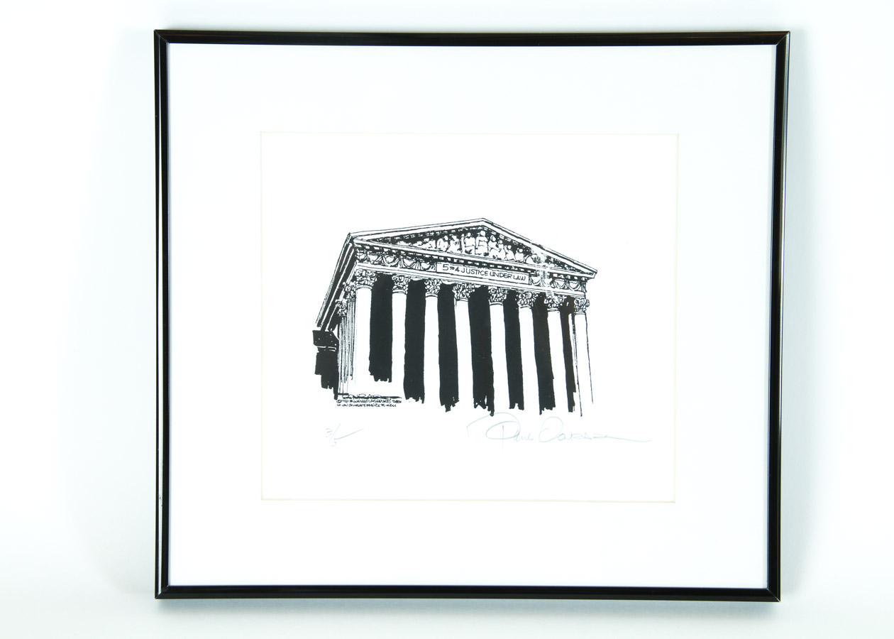 Pair of Signed Paul Conrad Lithographic Prints