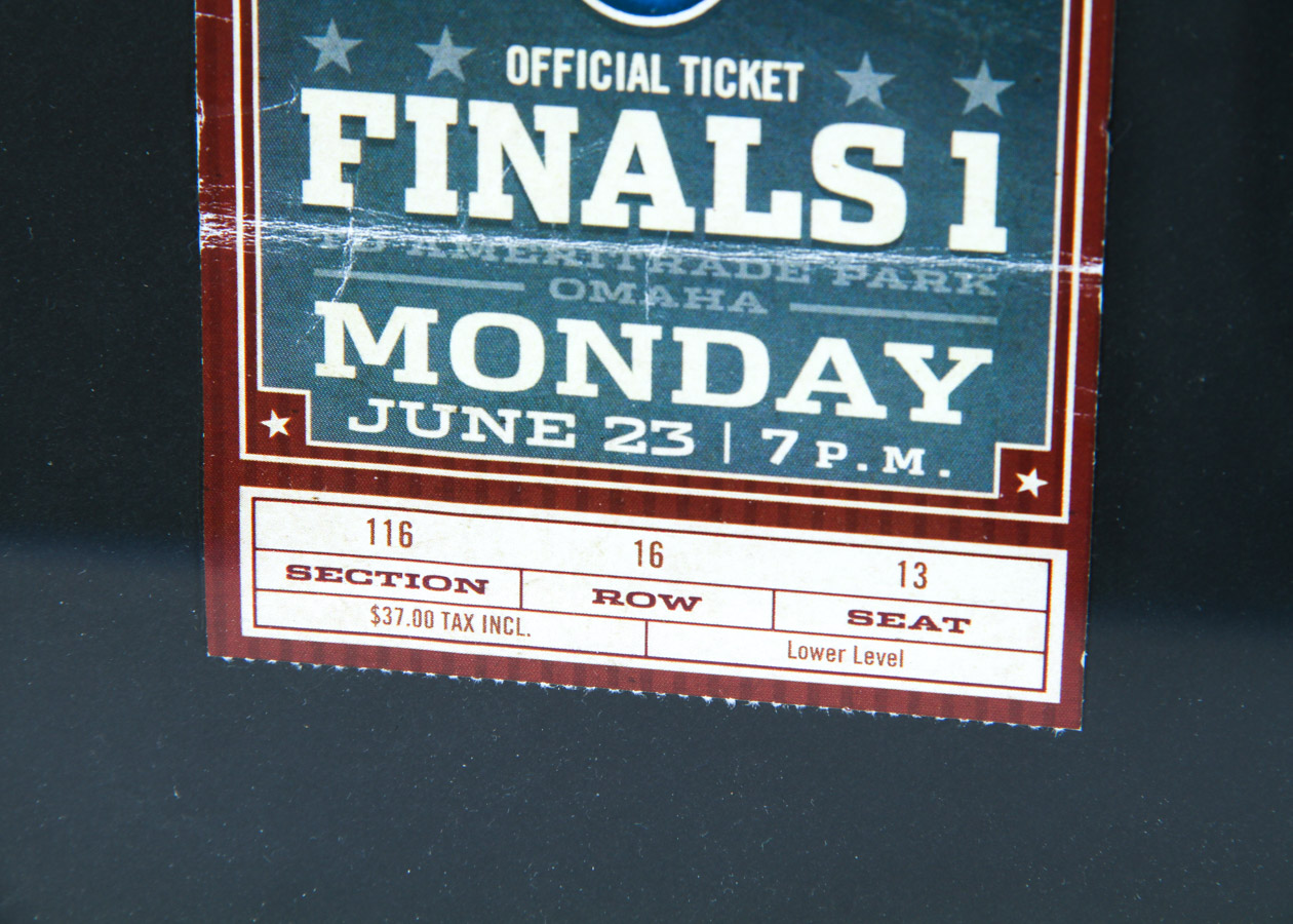 Two Framed 2014 CWS NCAA Finals Tickets