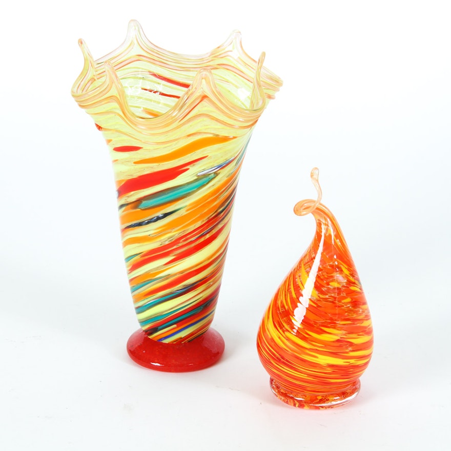 Art Glass Vase and Sculpture