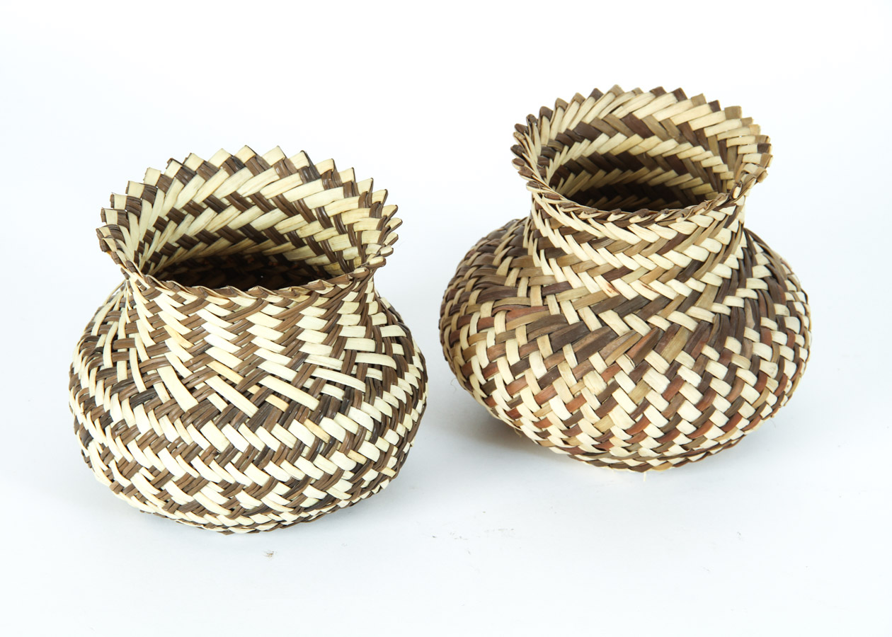 Group of Four Zulu Handmade Straw baskets