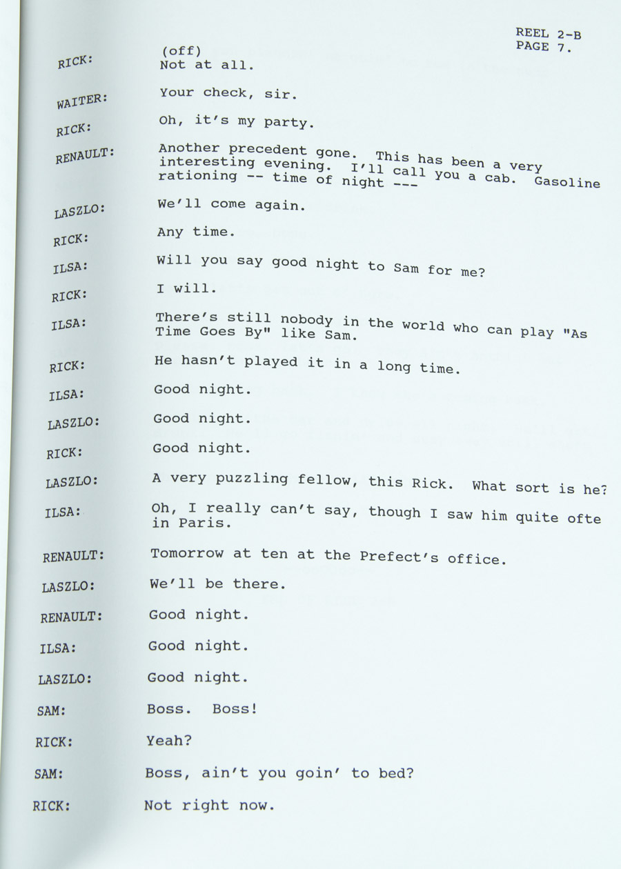 Casablanca Script Copy and 50th Anniversary Book