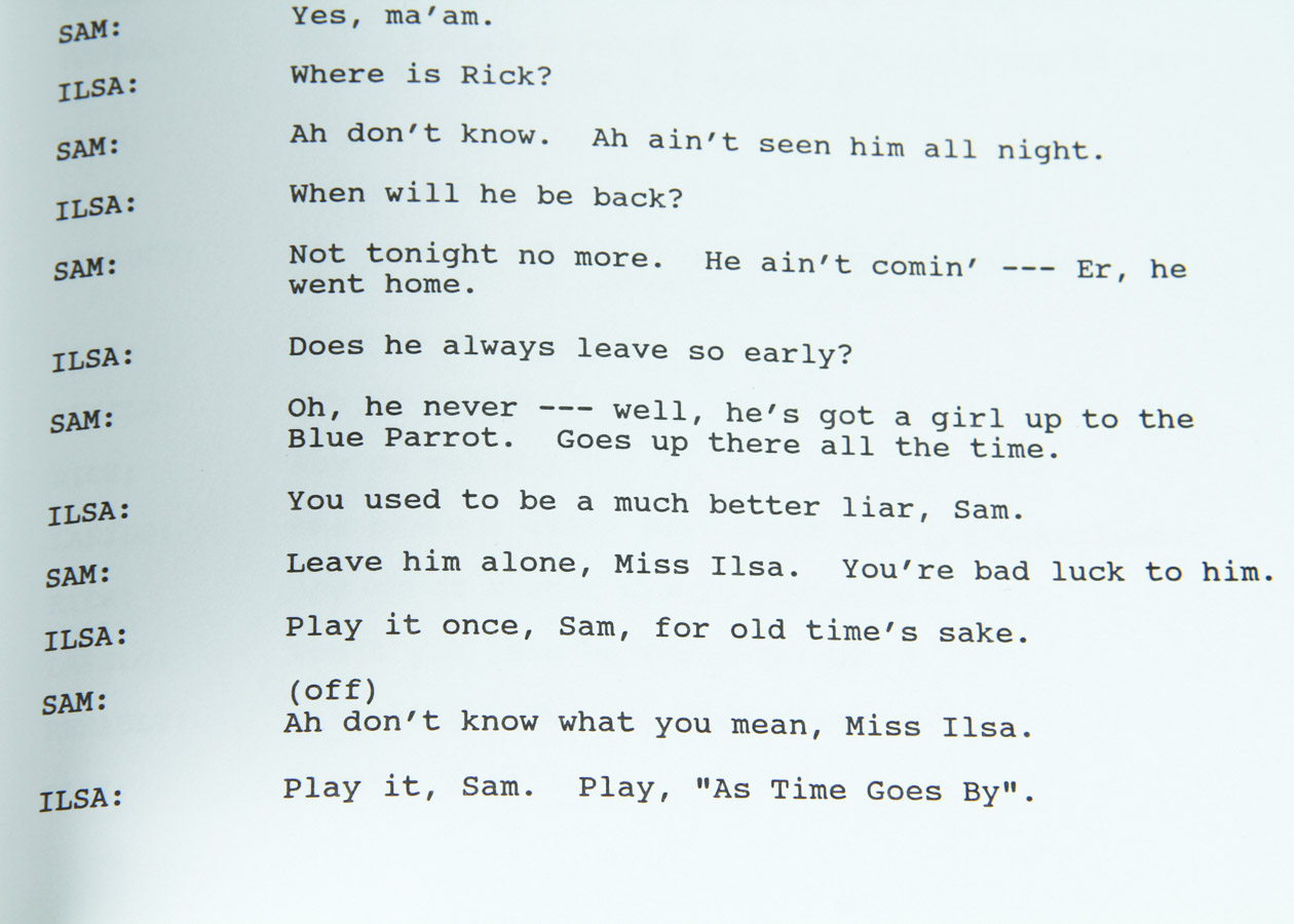 Casablanca Script Copy and 50th Anniversary Book