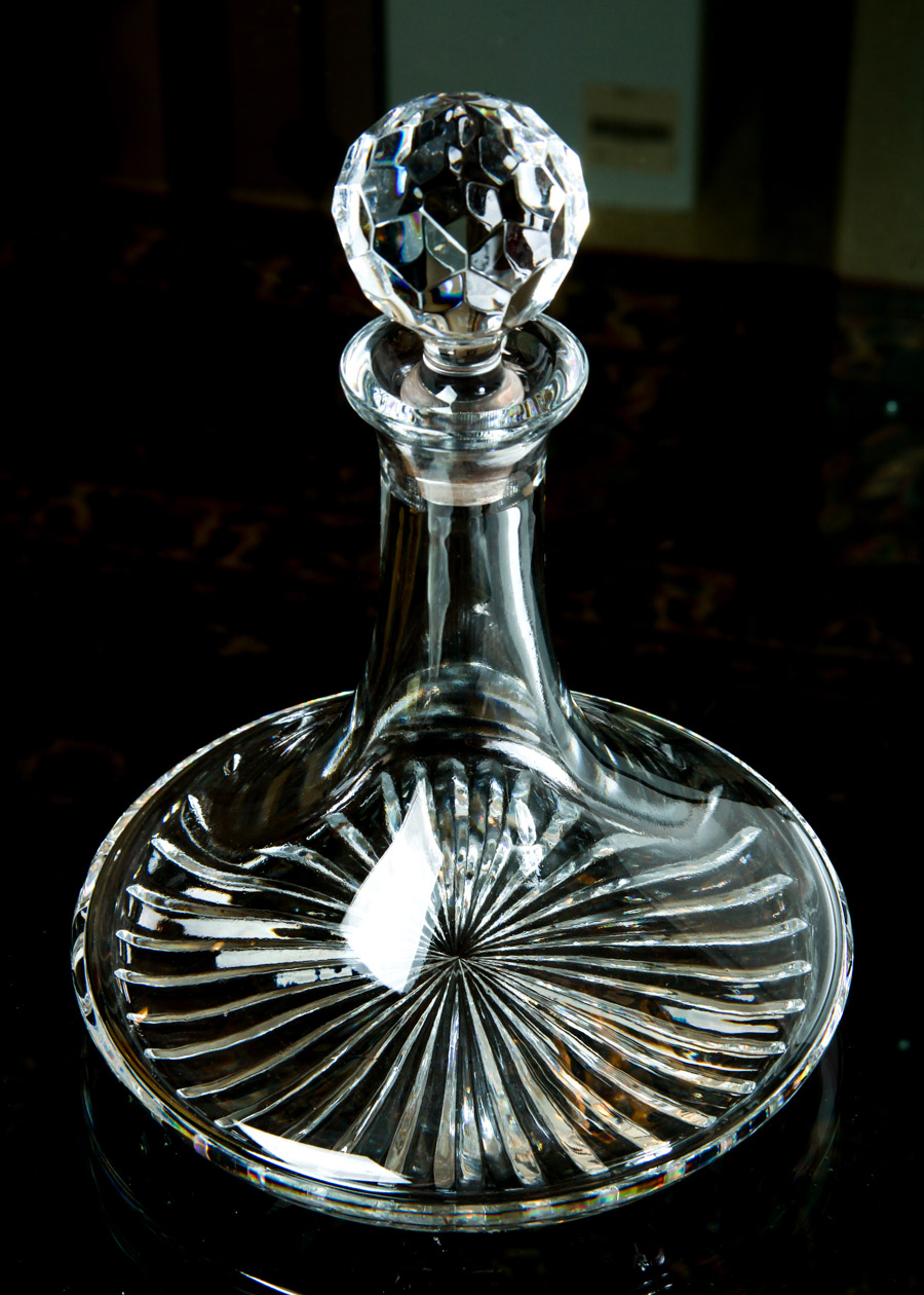 Three Crystal and Glass Decanters