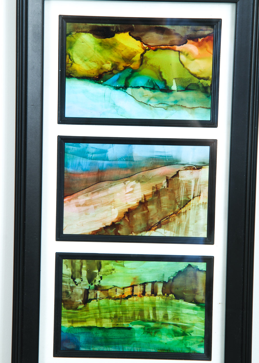 Abstract Watercolor Triptych on Paper