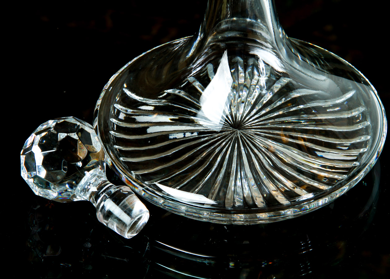 Three Crystal and Glass Decanters