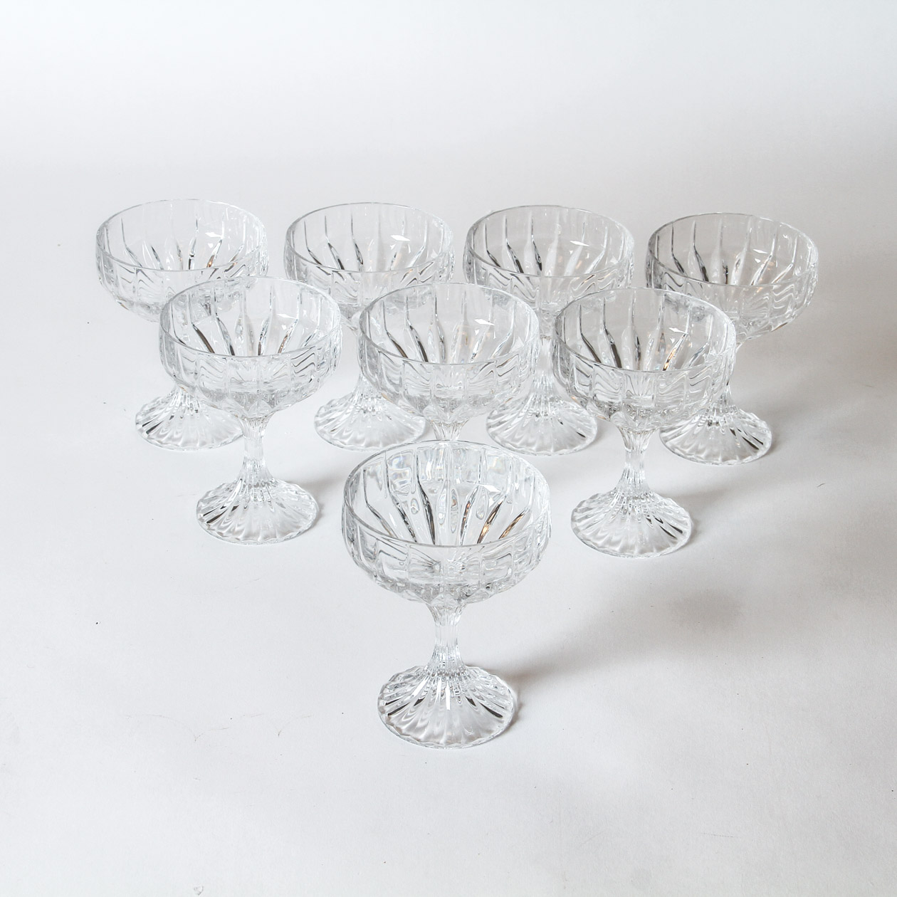 Collection of Eight Crystal Champagne Glasses