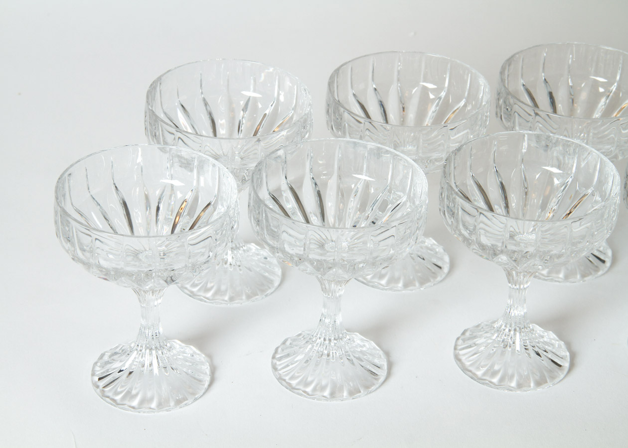 Collection of Eight Crystal Champagne Glasses
