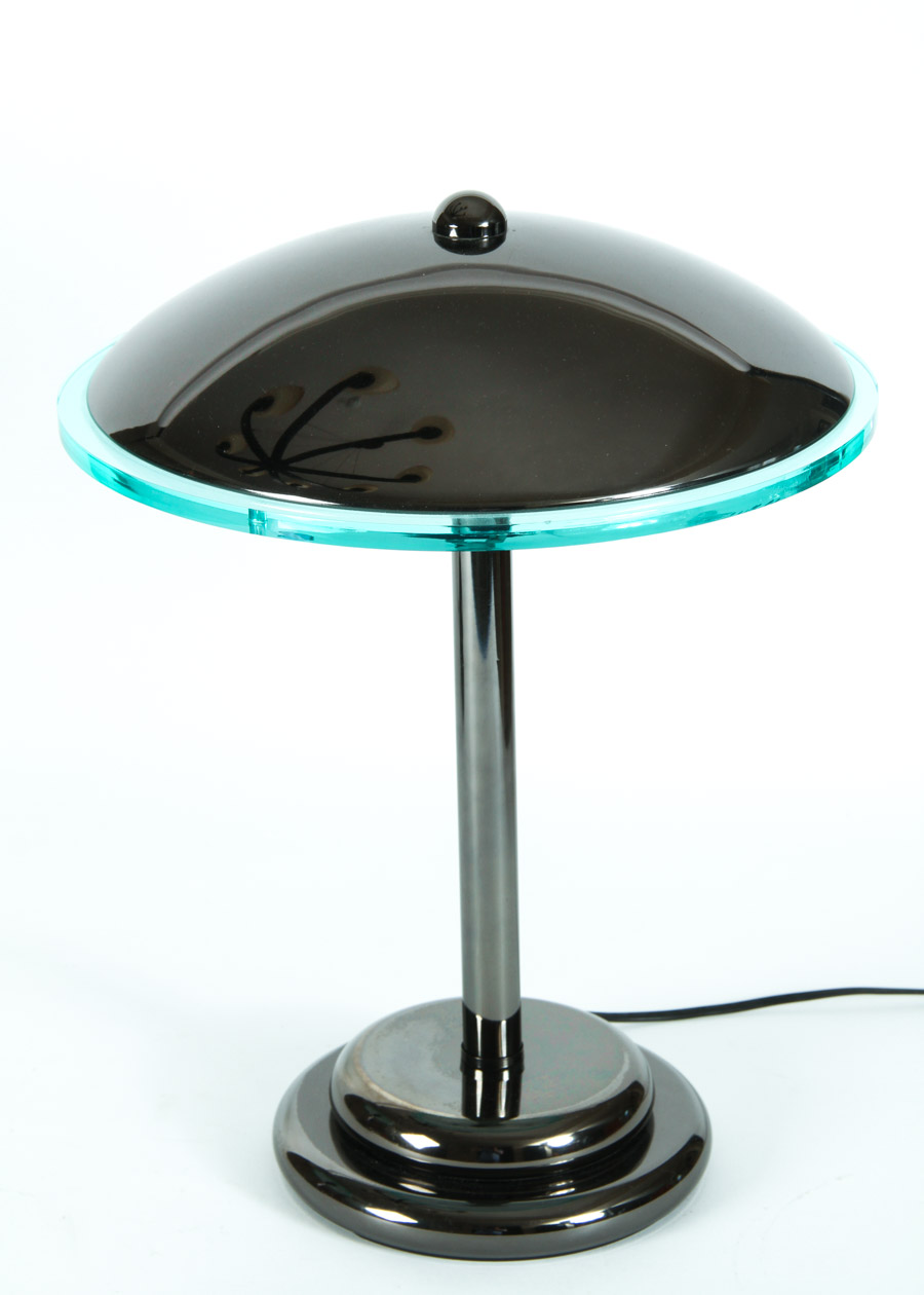 Pair of Metal and Glass Table Lamps