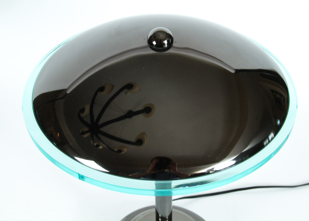 Pair of Metal and Glass Table Lamps