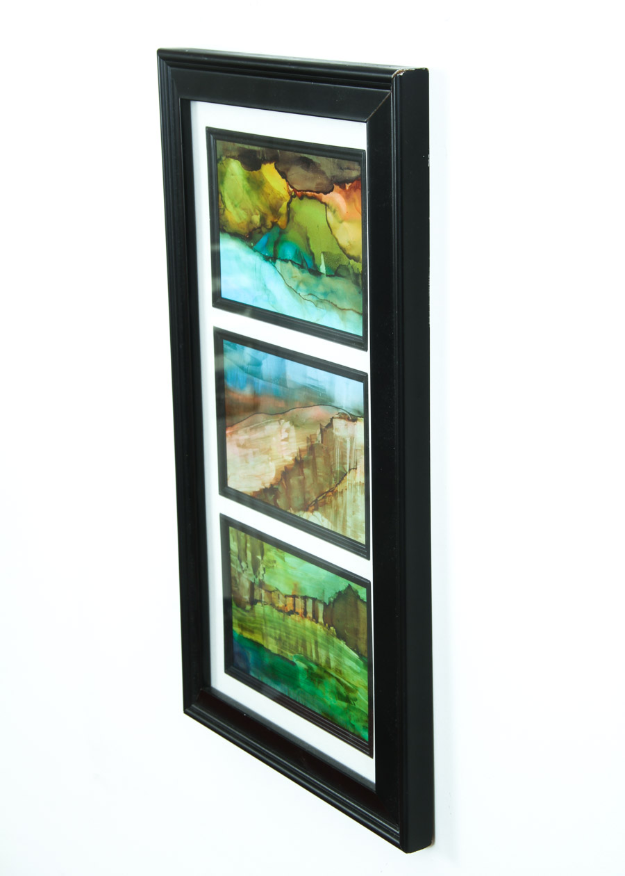 Abstract Watercolor Triptych on Paper