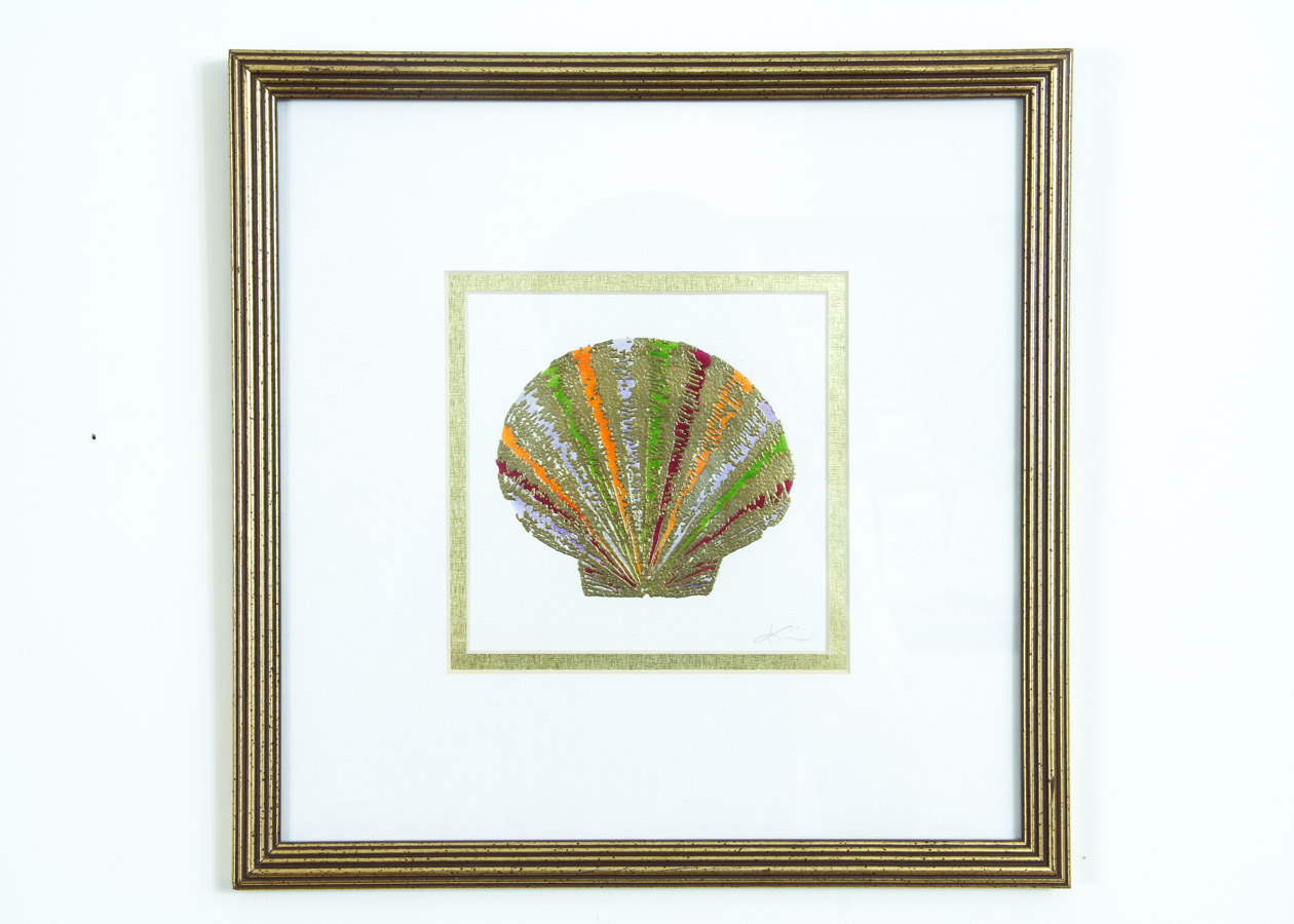 Pair of Prints of a Shell and Fish