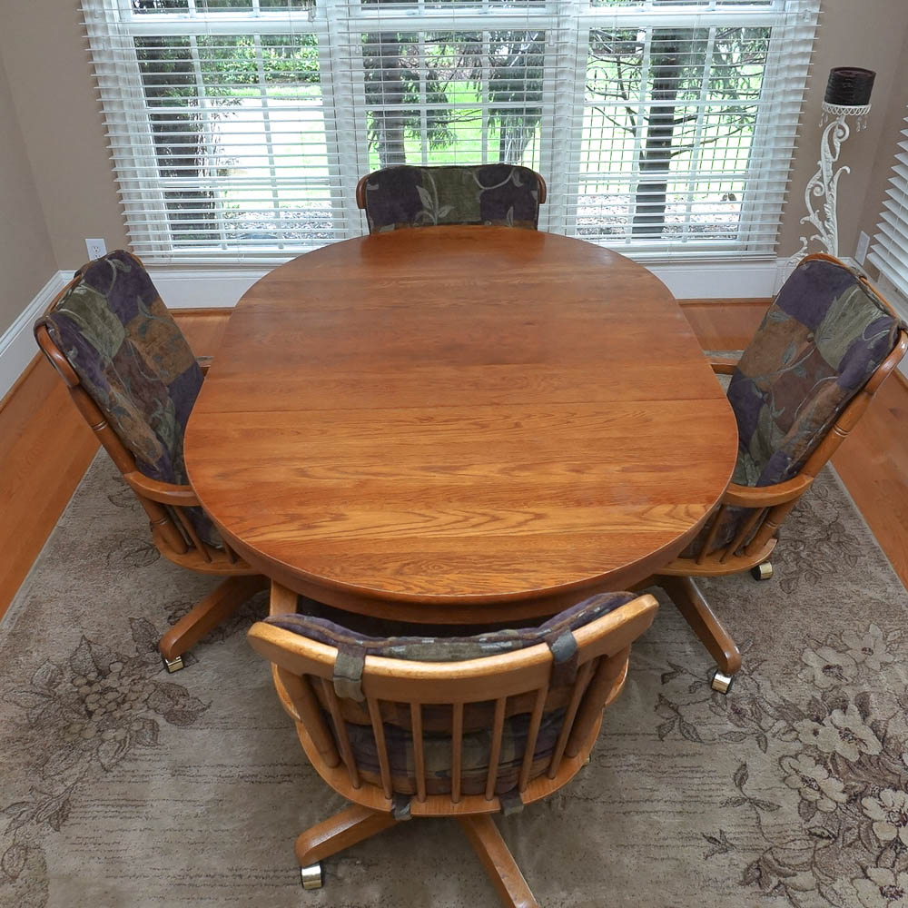 Oak Dining Table With Chairs by Keller Everything But The House