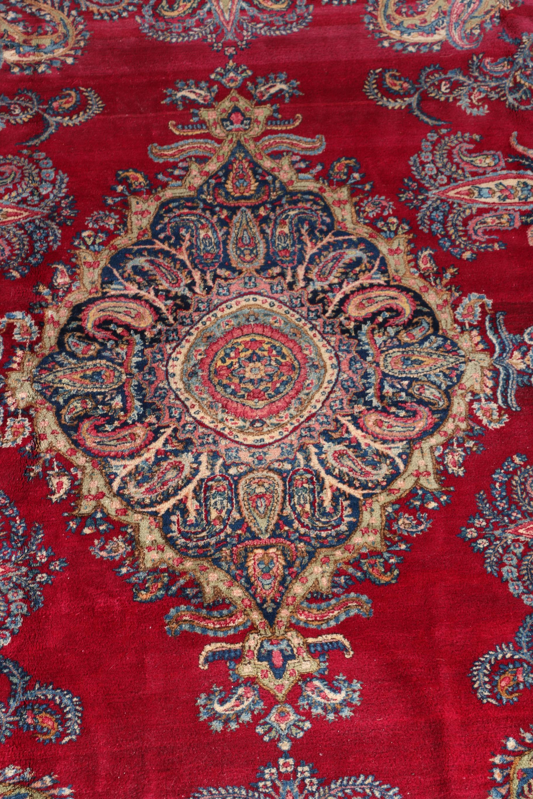 Excellent Hand-Knotted Antique Kerman Area Rug Circa 1920