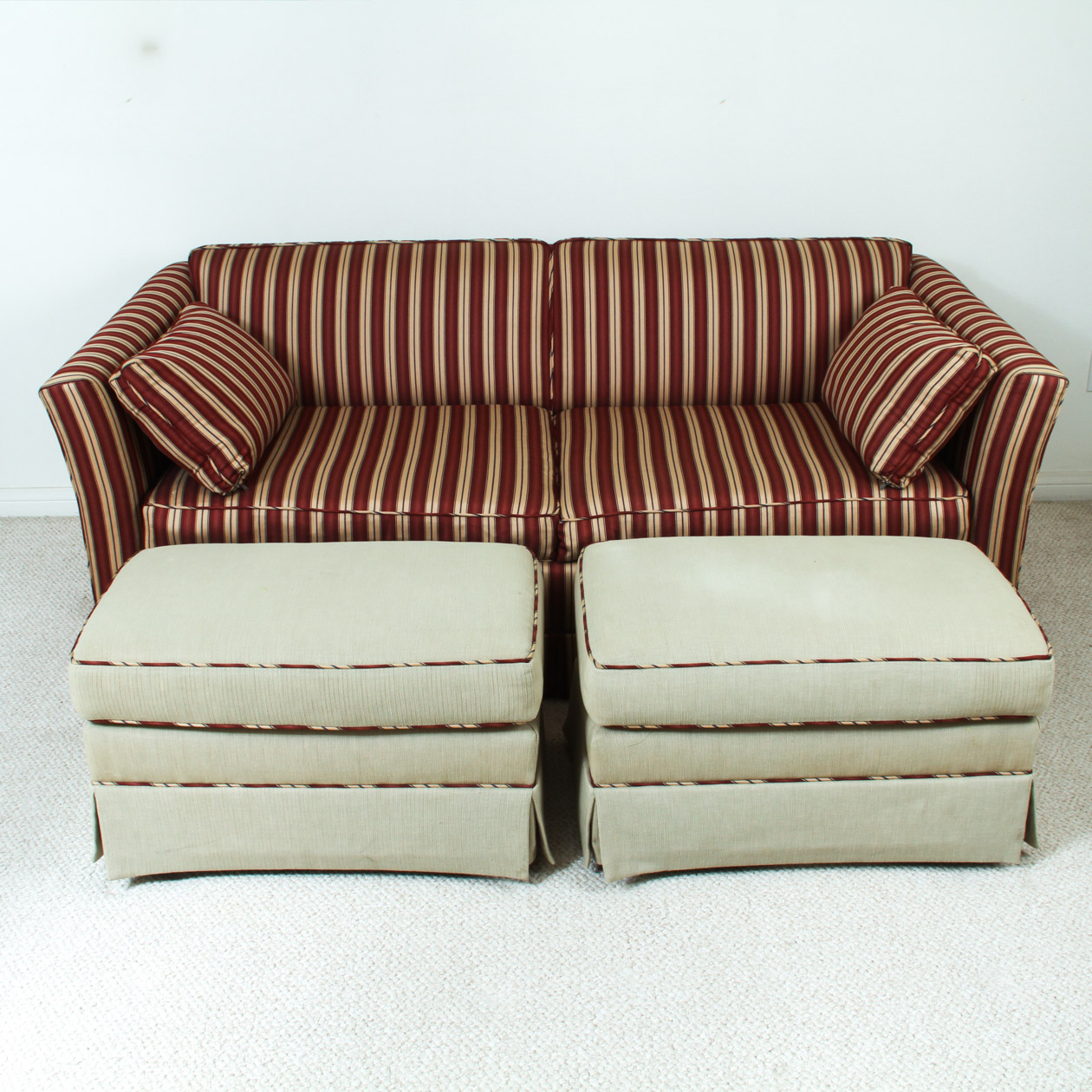 Sofa Sleeper with Two Ottomans