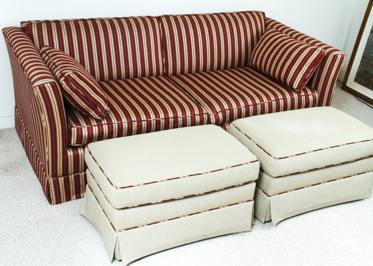 Sofa Sleeper with Two Ottomans