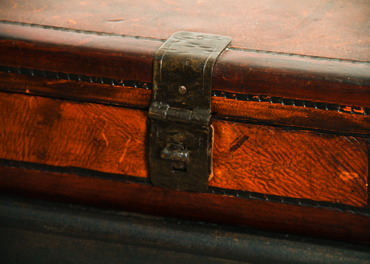Vintage Suitcase On Metal Stand