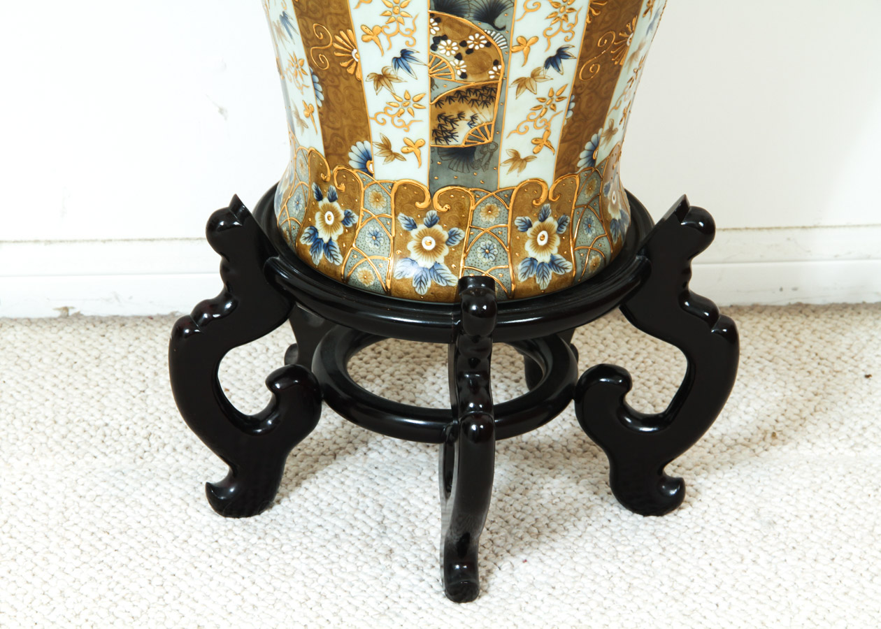 Japanese Satsuma Ware Vase with Stand